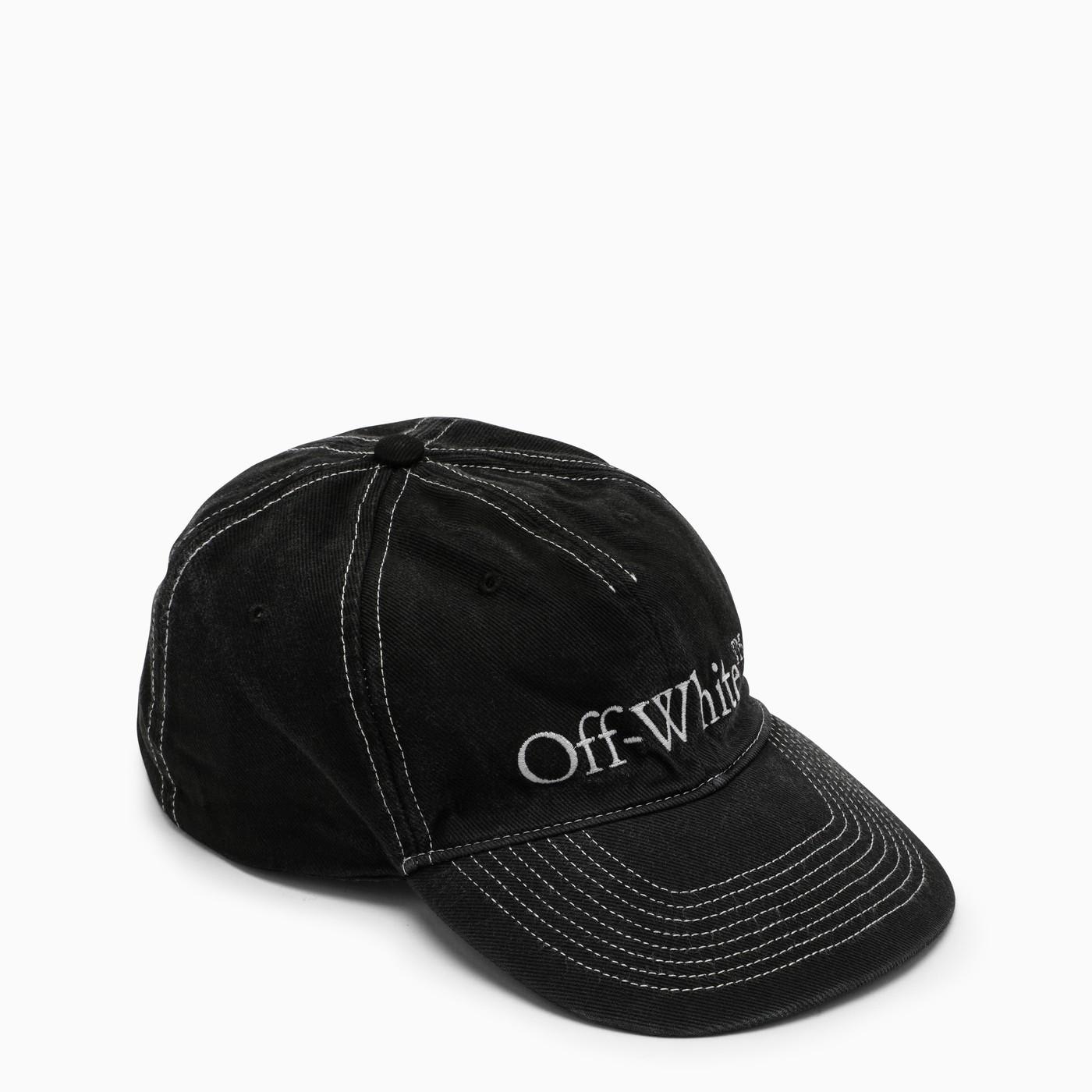 OFF-WHITE BLACK HAT WITH STITCHING