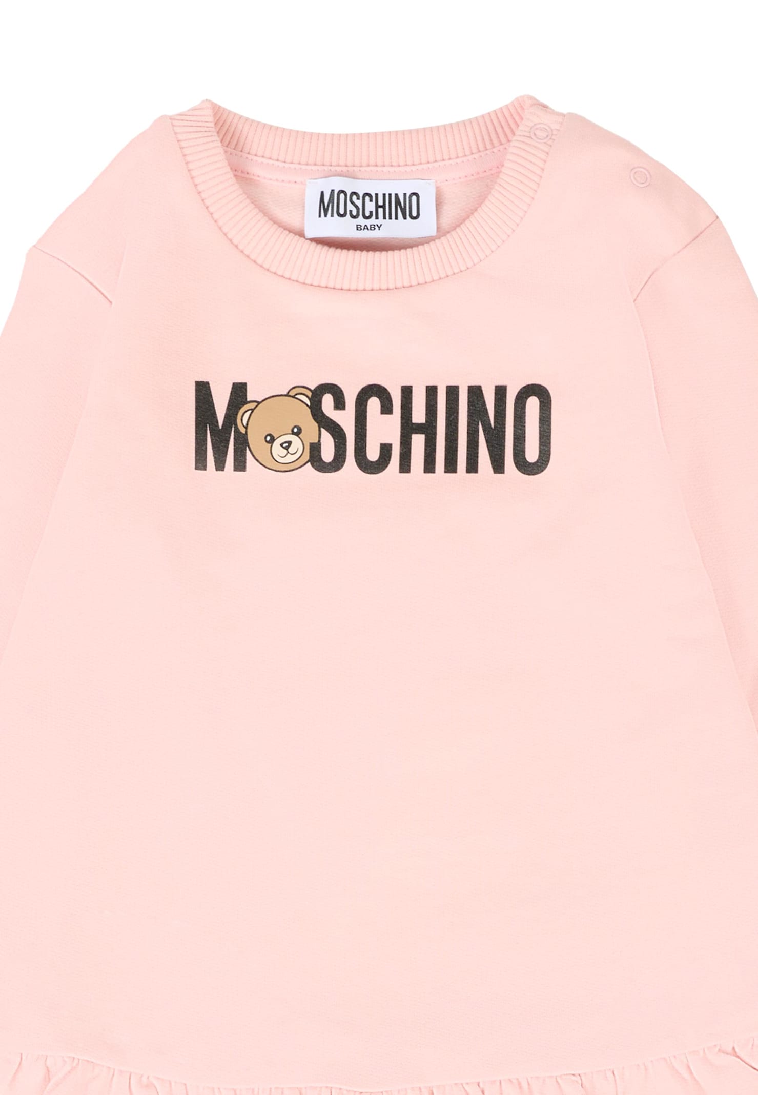 Moschino Pink Dress For Baby Girl With Teddy Bear In Pink
