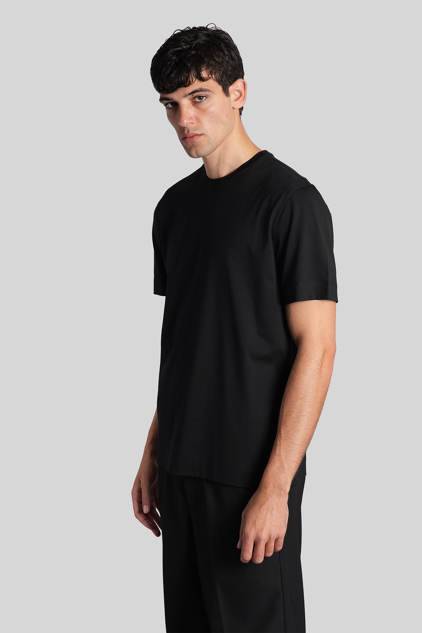 Zegna T-shirt In Black Cotton In Black