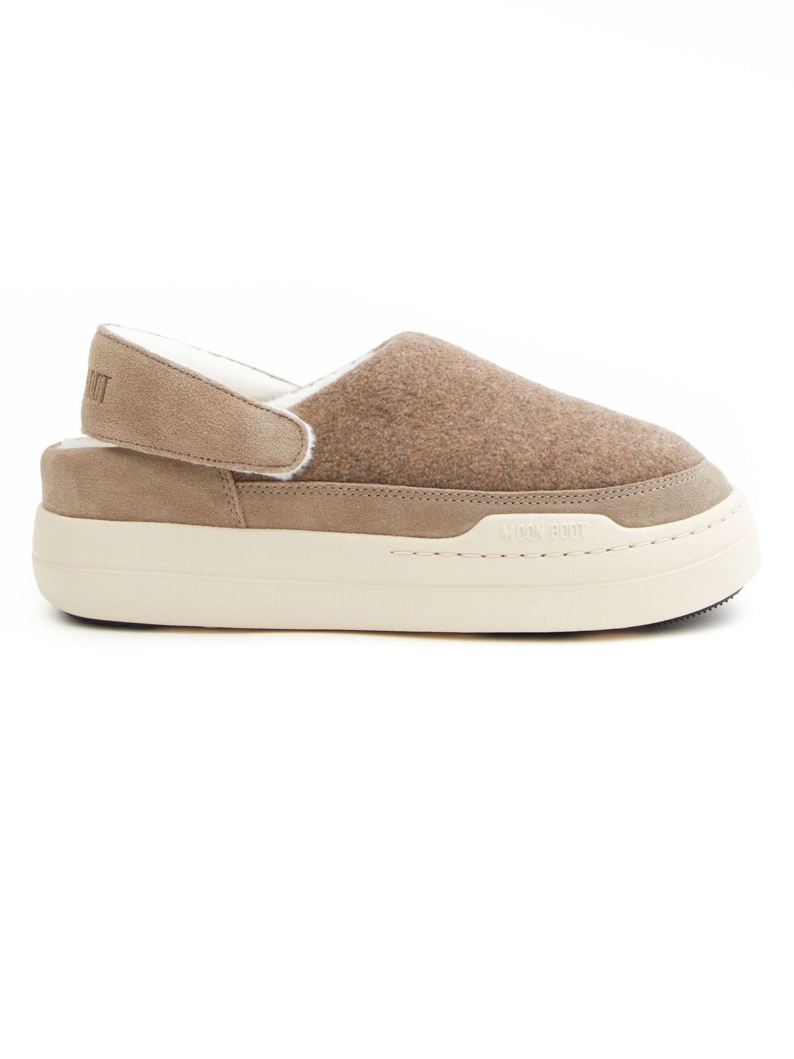 Park Beige Suede Felt Clogs