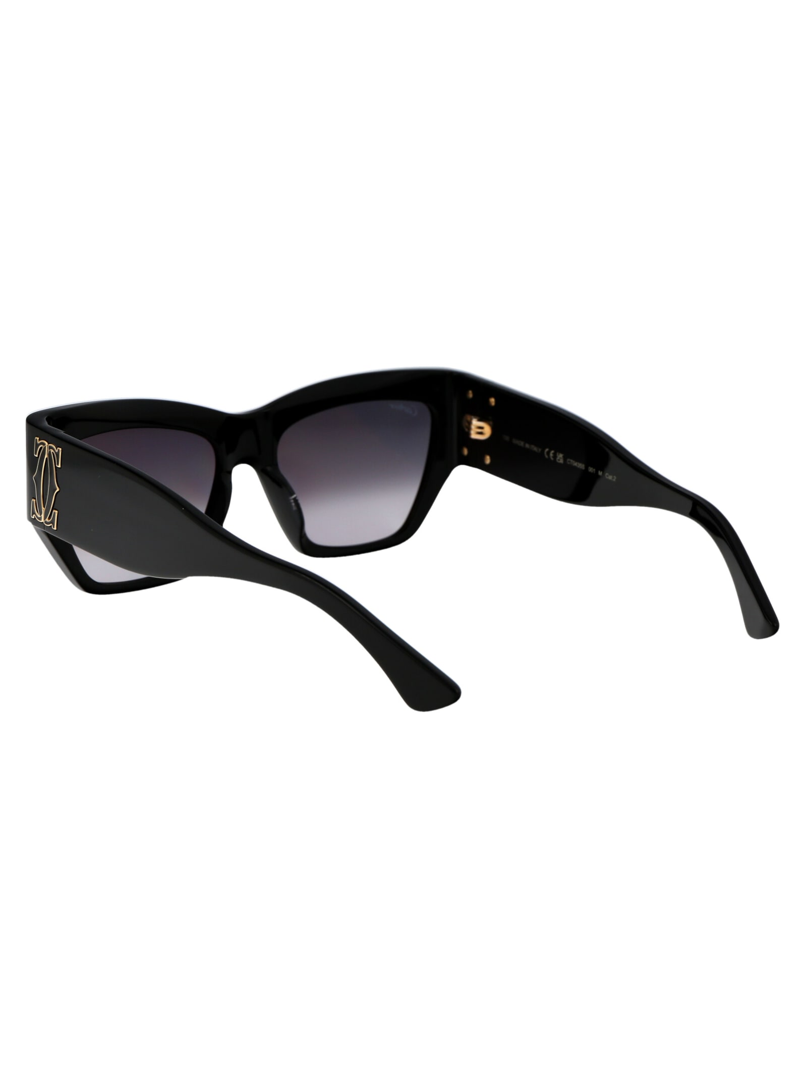 Shop Cartier Ct0435s Sunglasses In 001 Black Black Grey