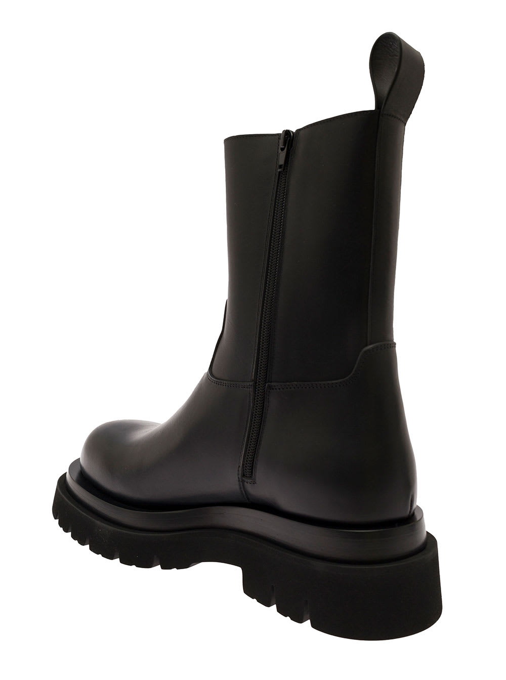 Shop Bottega Veneta New Lug Black Chelsea Boot With Chunky Platform In Leather Man