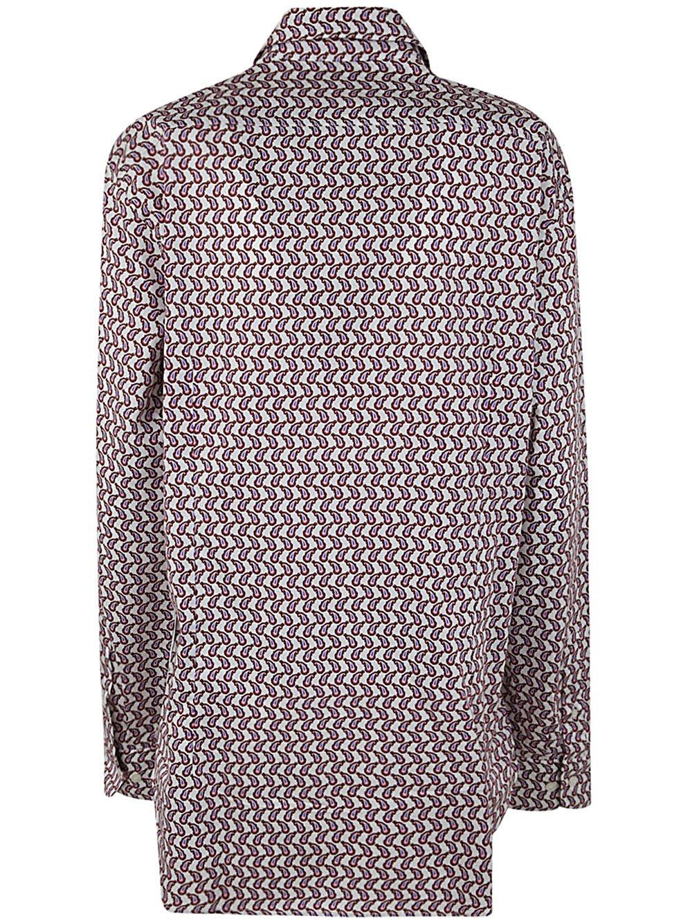 Shop Etro Allover Printed Roma Shirt In White