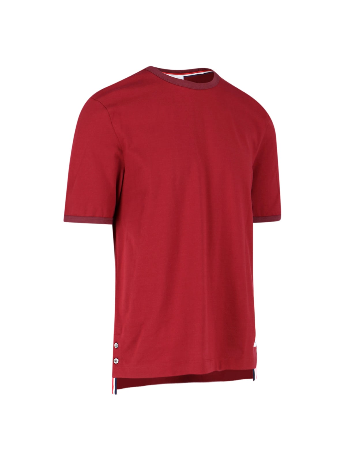 Shop Thom Browne Ringer T-shirt In Red