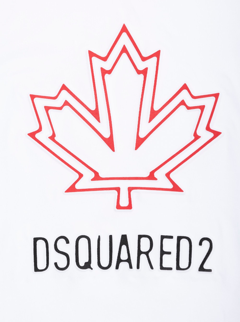 Dsquared2 T-shirt With Maple Leaf Outline In White