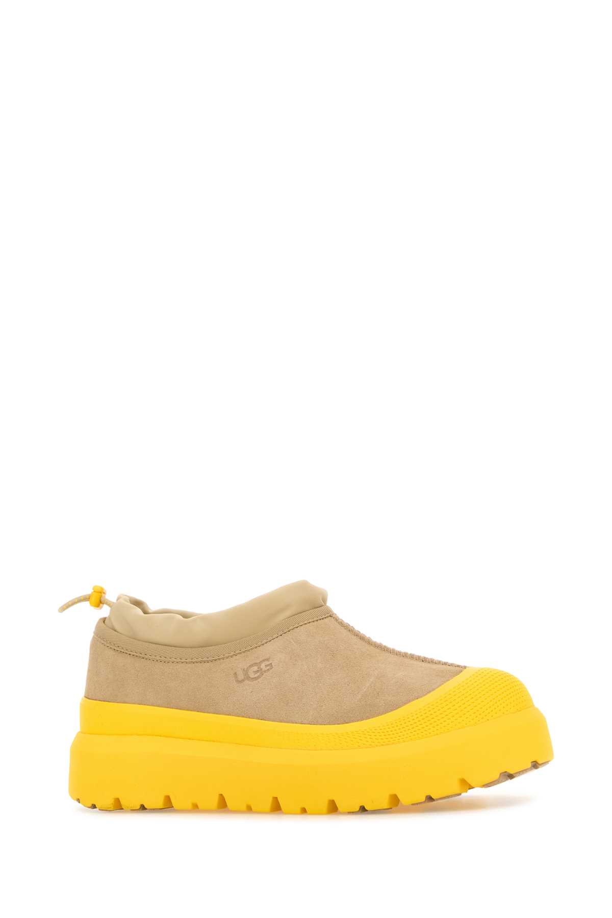 Ugg Sand Suede And Rubber Tasman Weather Hybrid Slip Ons In Yellow