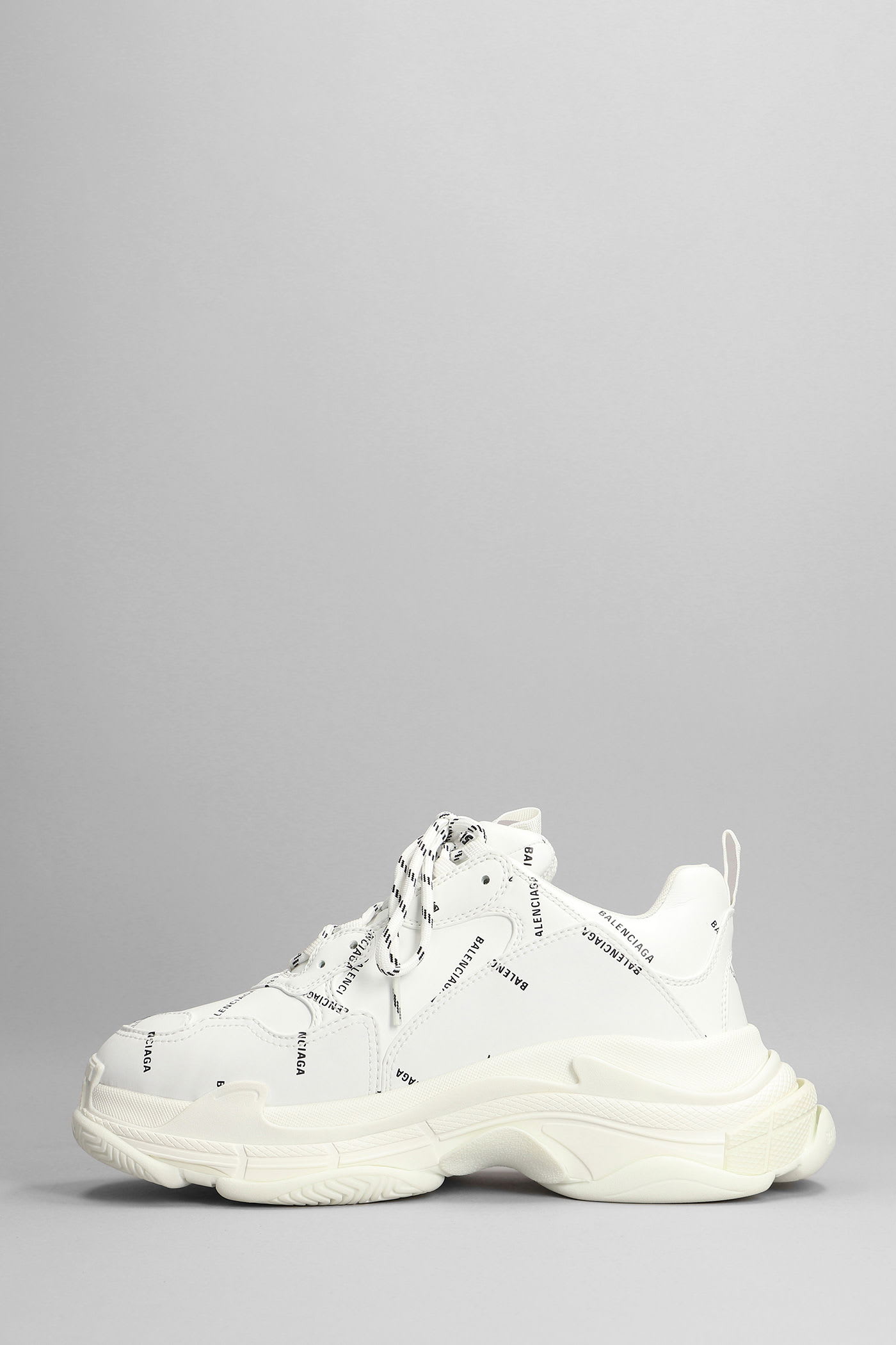 Balenciaga Triple S Sneakers In White Synthetic Fibers In White