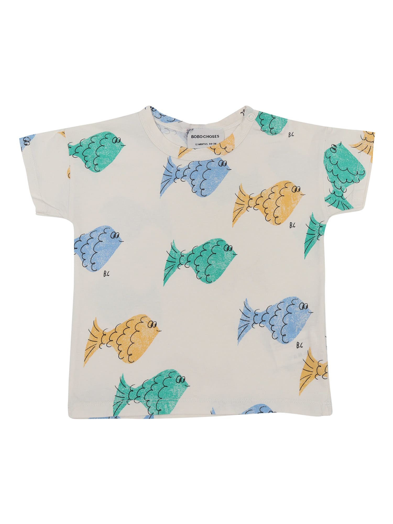 Bobo Choses all-over fish-print T-shirt - White
