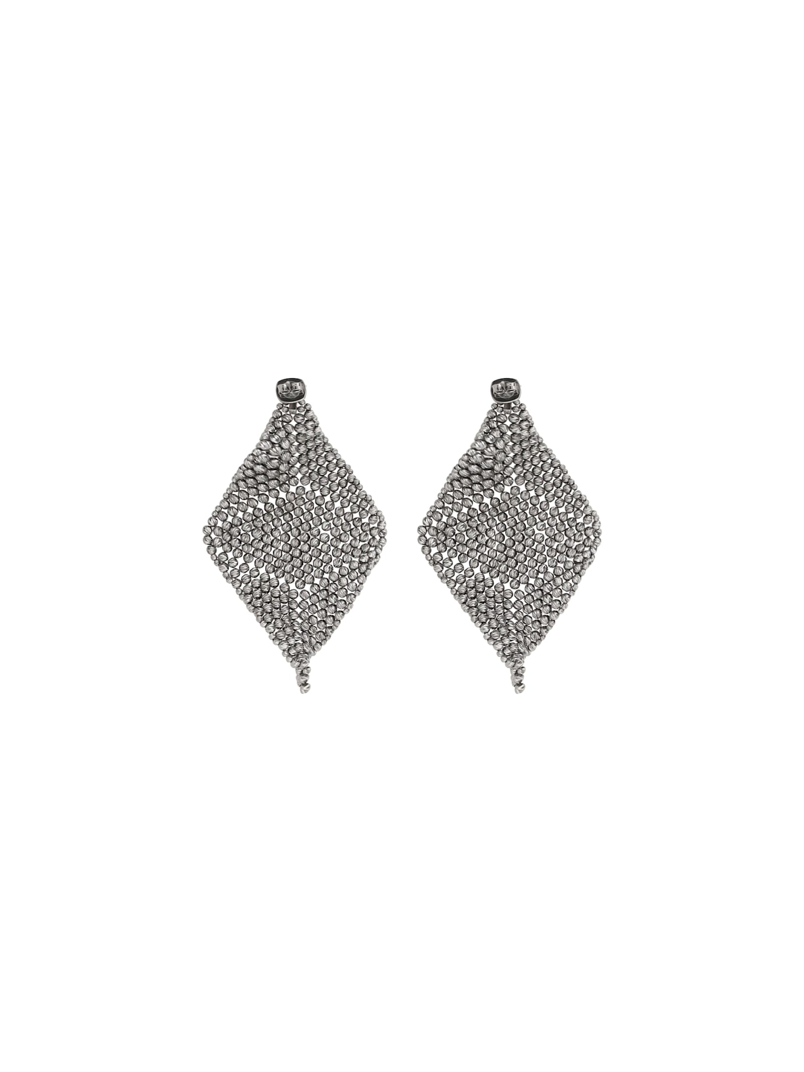 Brunello Cucinelli Sculptured Earrings In Rodio Nero