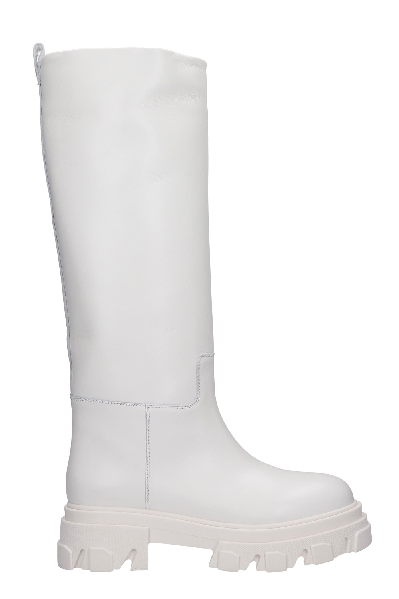 Gia X Pernille Teisbaek Perni 07 Low Heels Boots In White Leather