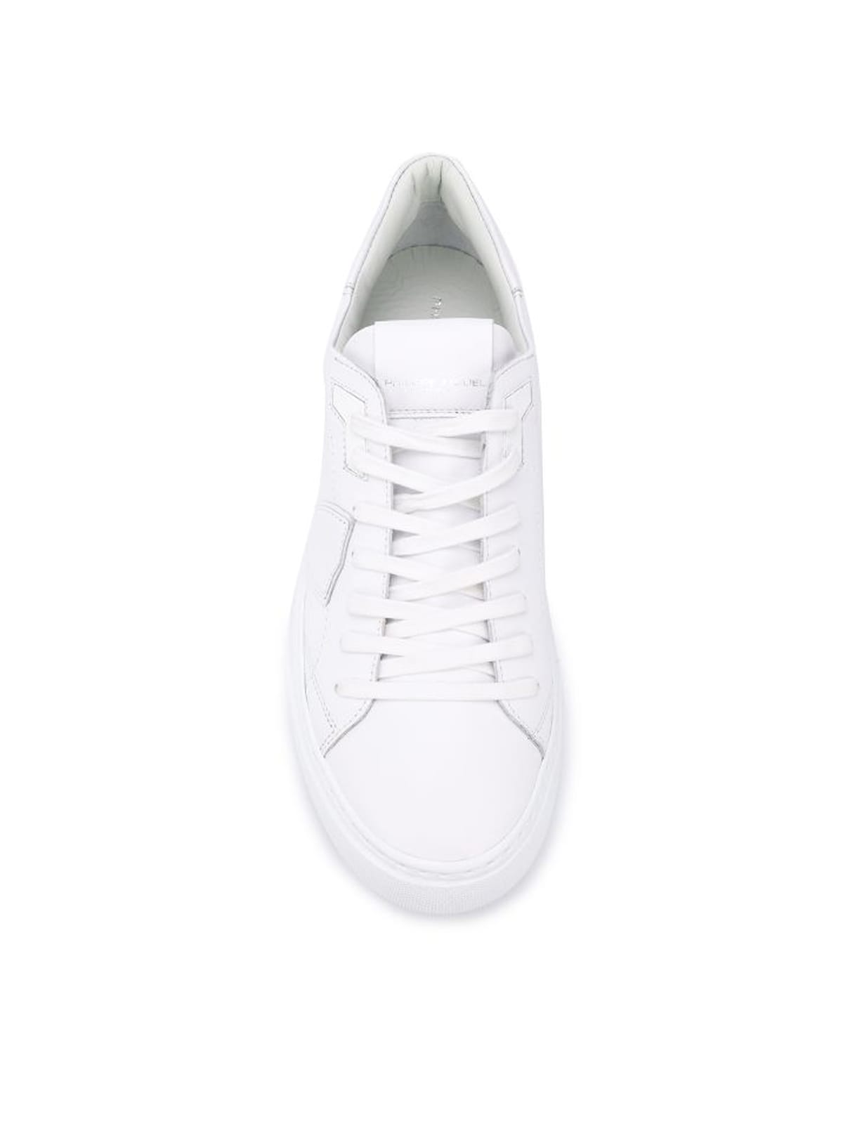 Shop Philippe Model Temple Low Sneakers In Veau Blanc