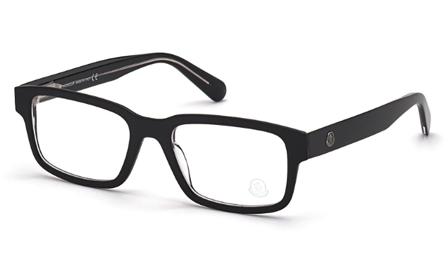 Shop Moncler Rectangular Frame Glasses In 003