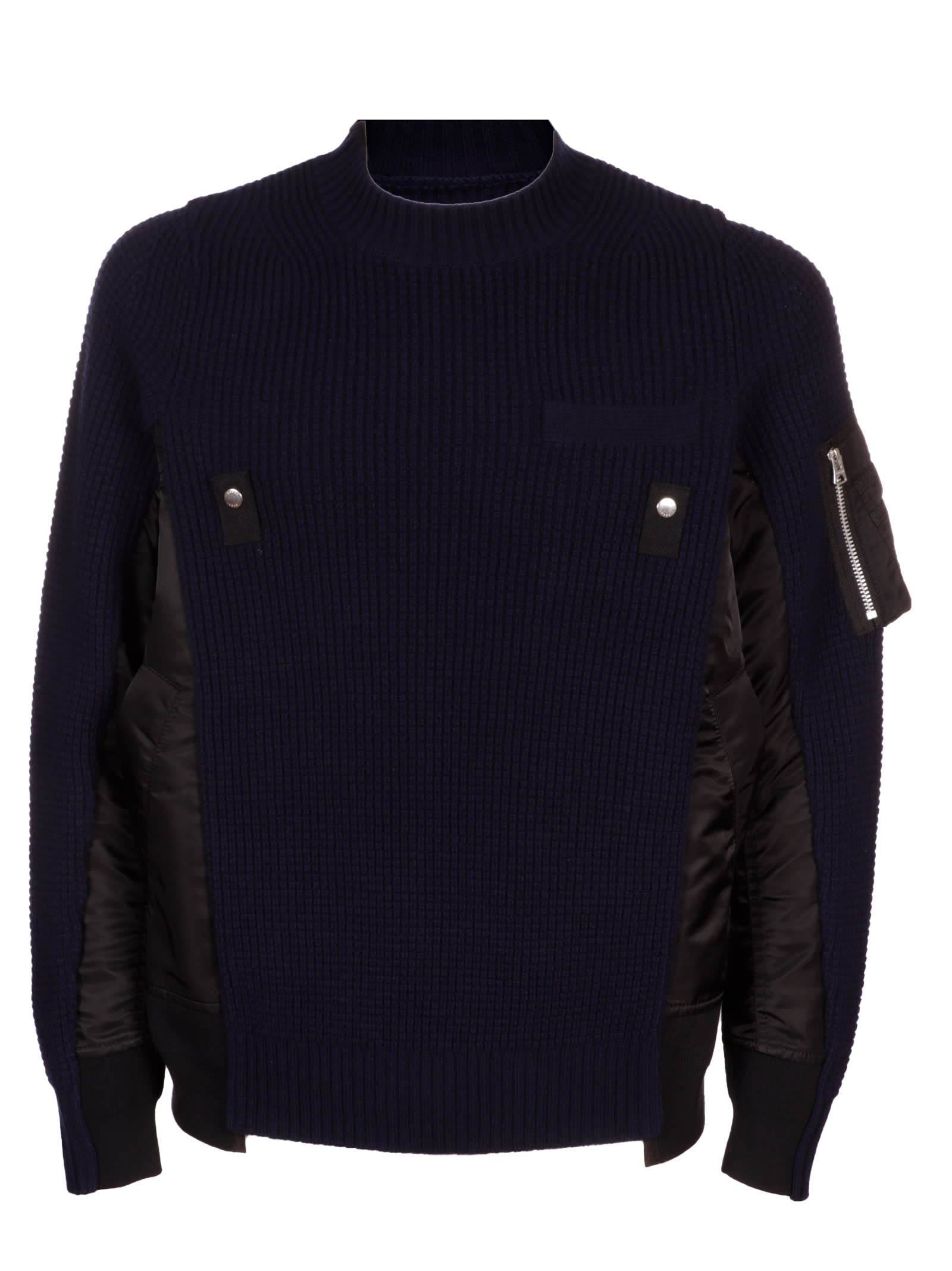 Sacai Ma1 X Wool Knit Pullover In 201 | ModeSens
