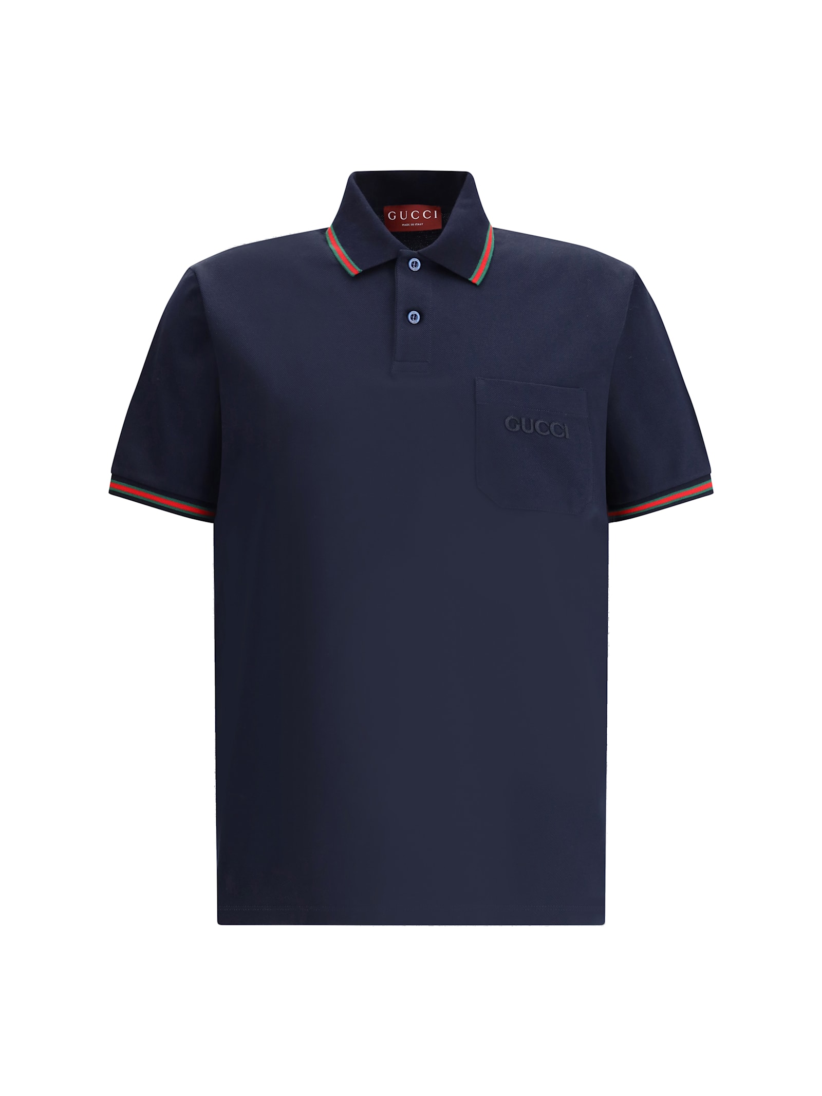 Gucci Knitted Wool Polo Shirt With Web Pattern In Black