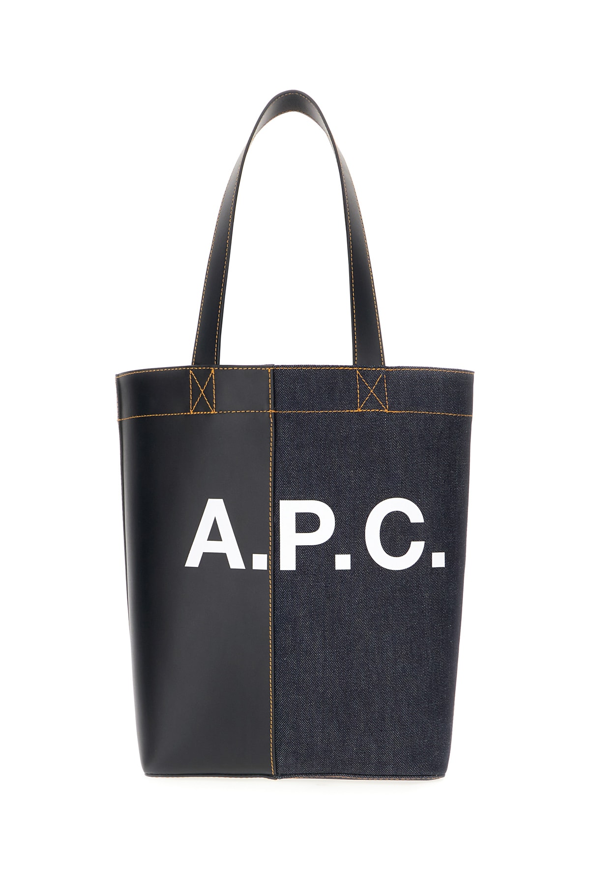 Apc Multicolor Denim And Fabric Axel Shoulder Bag In Dark Navy