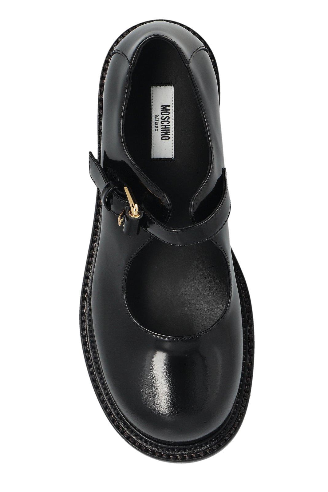 Moschino Woman Loafers Black Size 8 Calfskin In Black