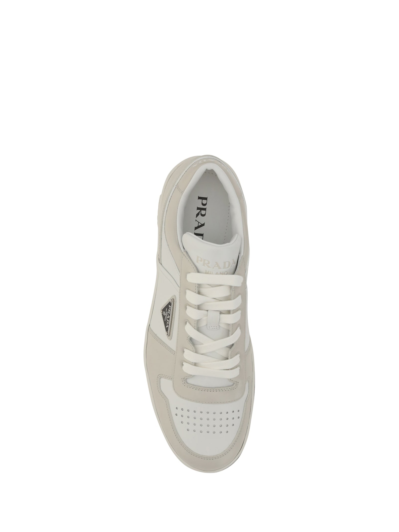 Shop Prada Sneakers In Bianco+polvere