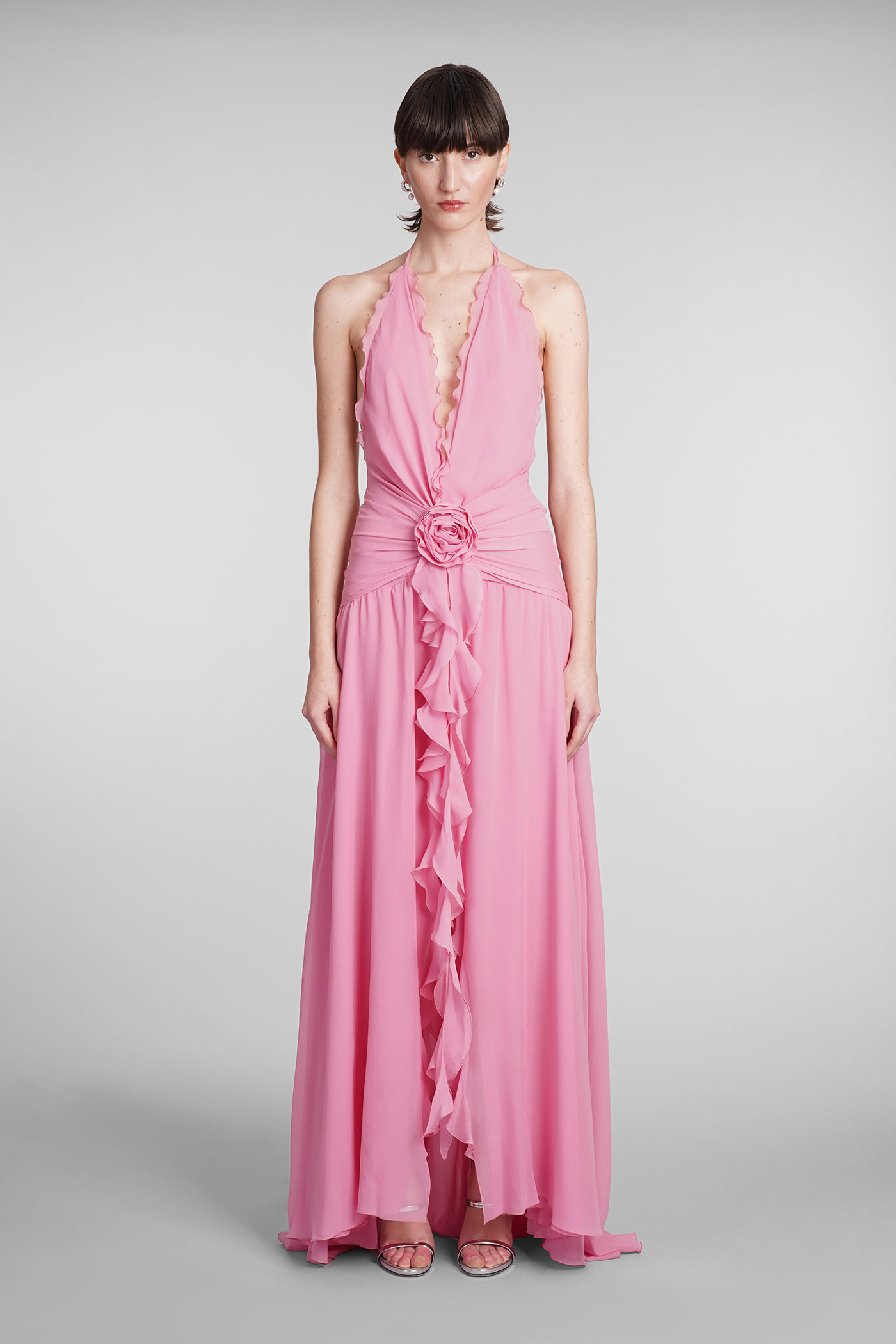 Dress In Rose-pink Silk