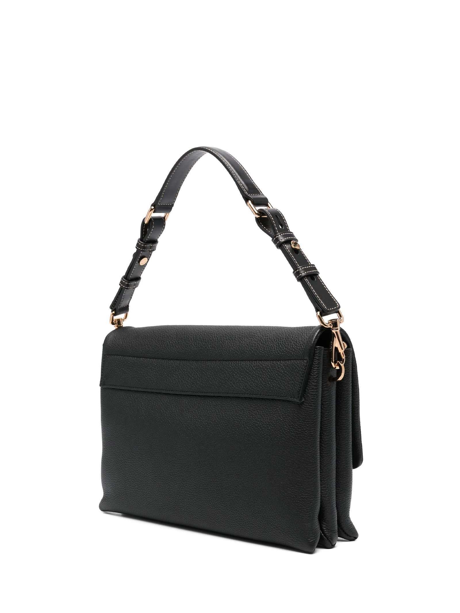 Shop Tod's Flap T Timeless Shoulder Bag In Nero