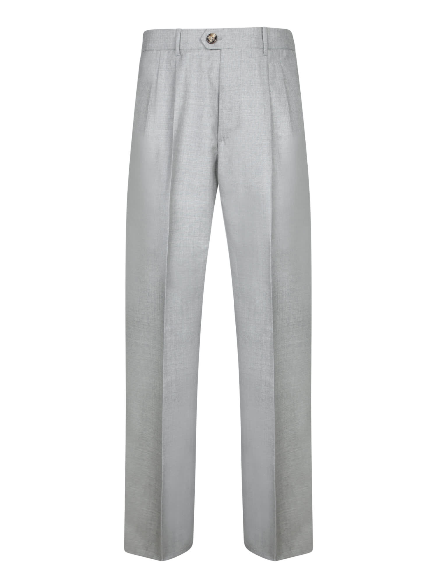 Brunello Cucinelli Light Grey Wool Trousers