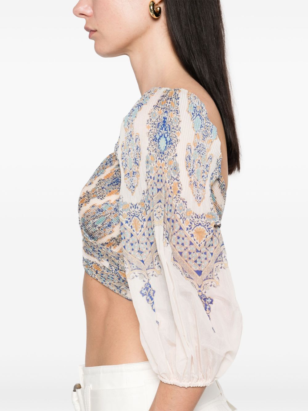 Zimmermann Printed Top In White