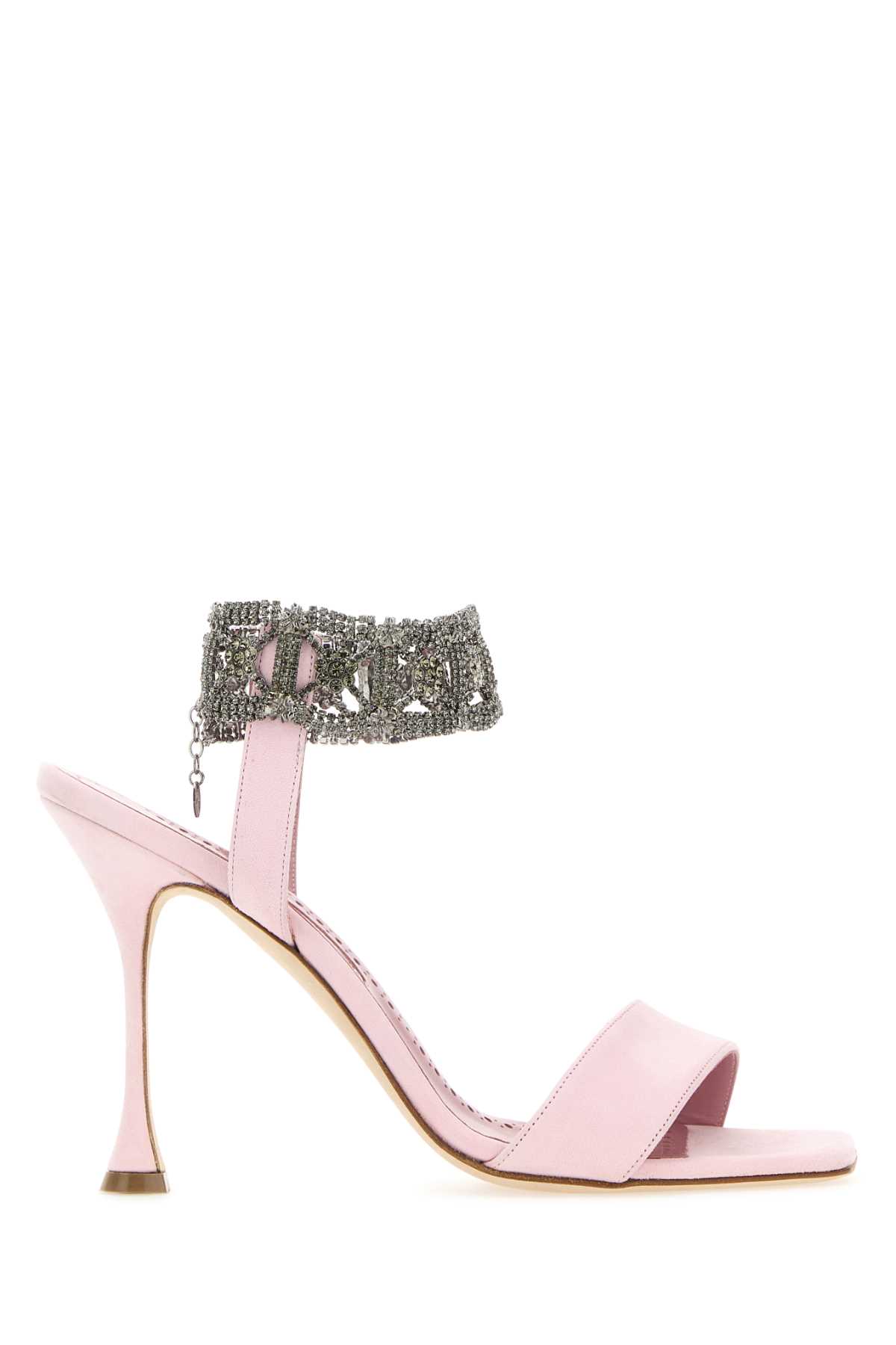 Shop Manolo Blahnik Pastel Pink Suede Lierasan Sandals In Lpnk