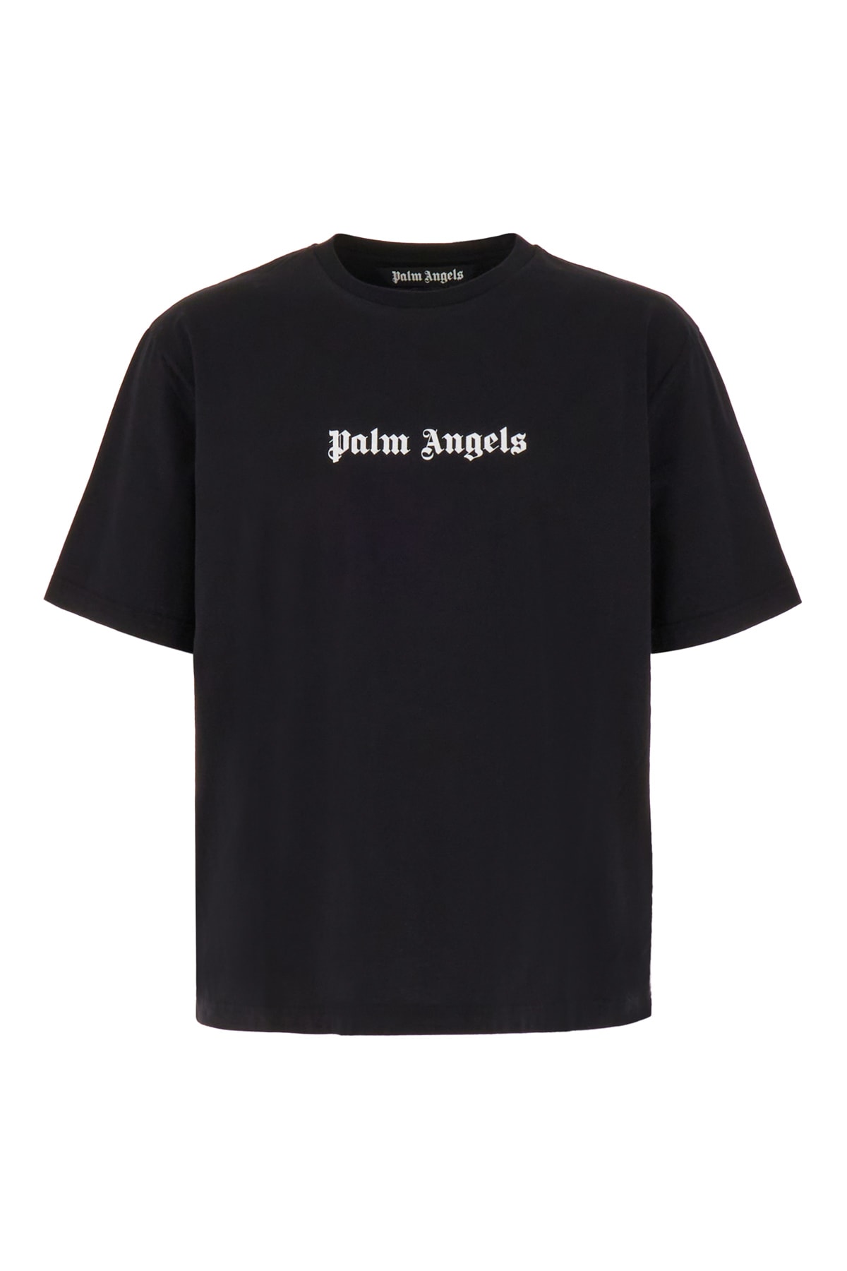 Shop Palm Angels Black Cotton T-shirt In 1001