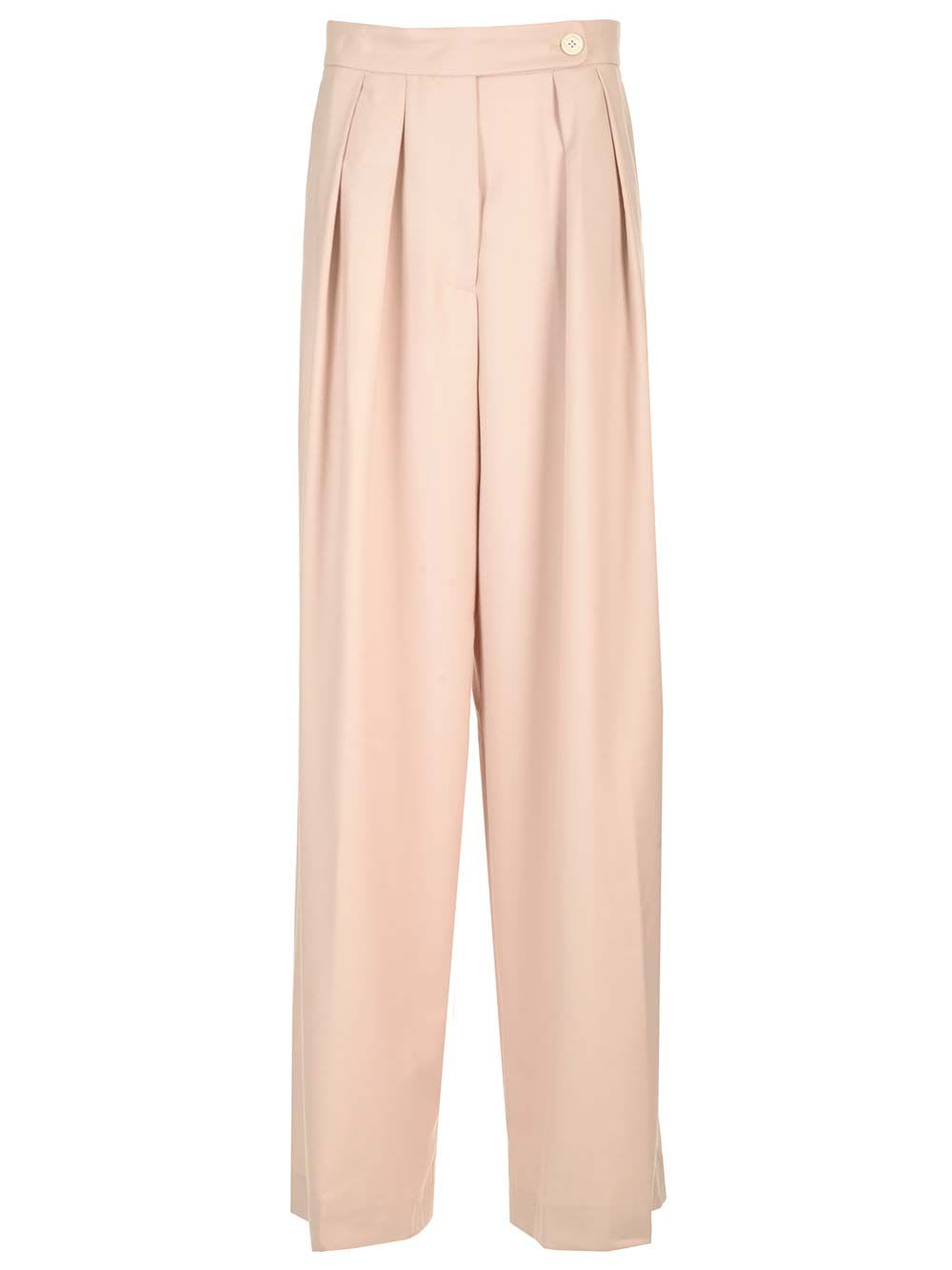 Shop Dries Van Noten Wide Leg Wool Trousers In White