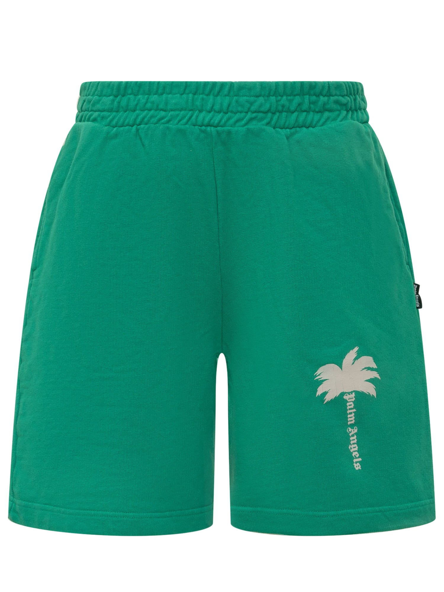 Shop Palm Angels The Palm Shorts In Green-off White