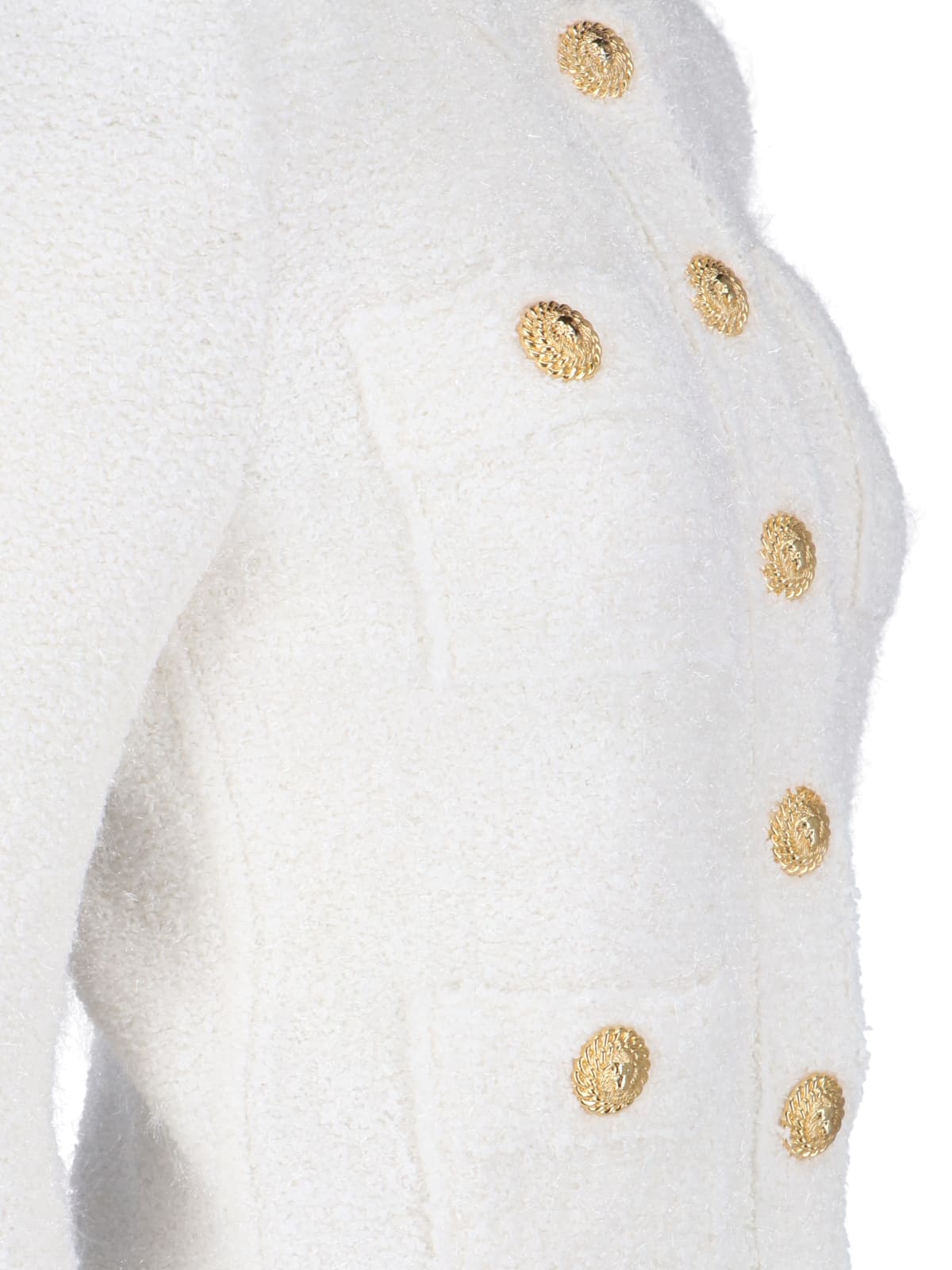 Shop Balmain Four Pockets Cropped Jacket In White