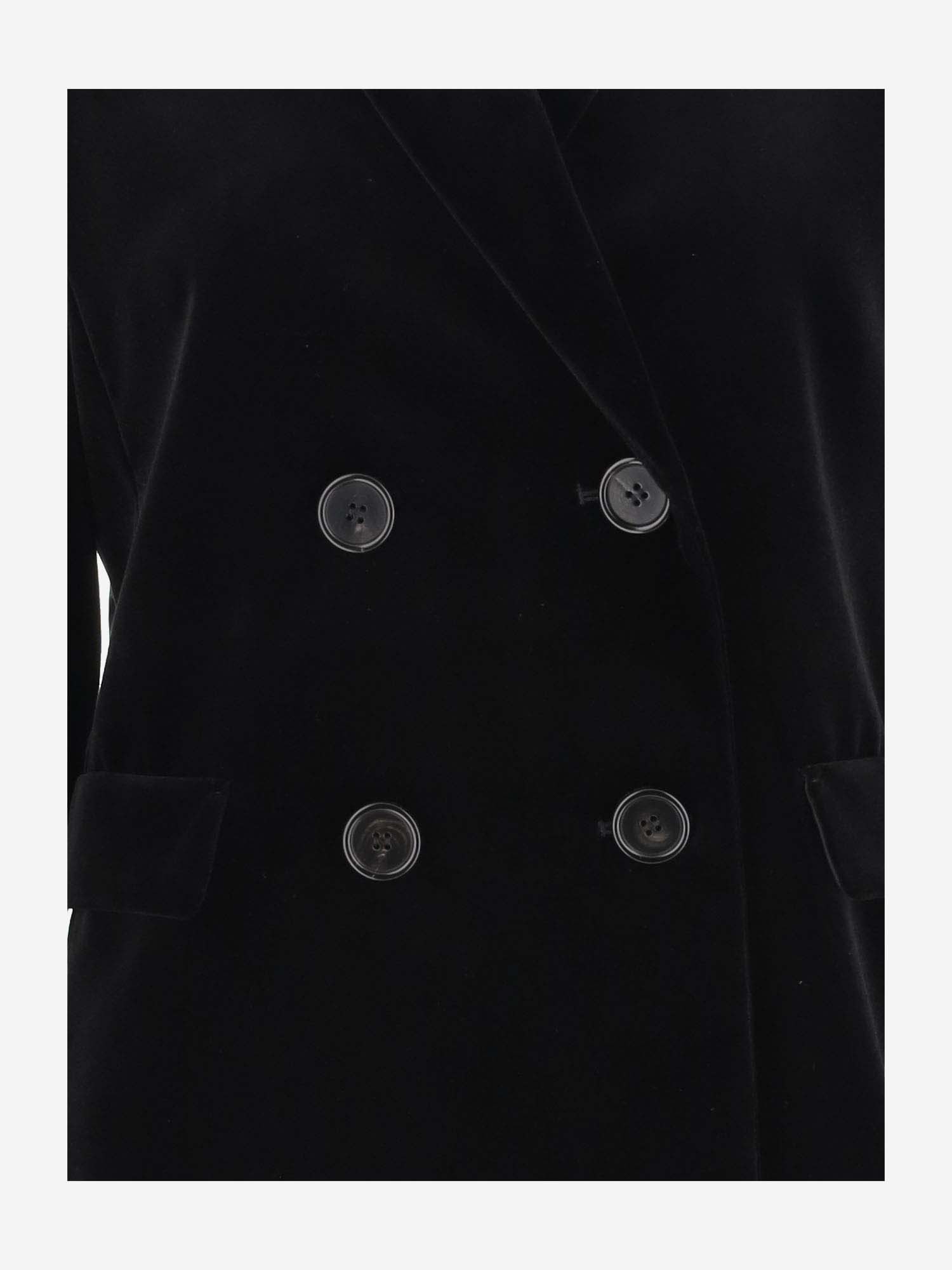 Shop 's Max Mara Double-breasted Cotton Velvet Jacket In Black