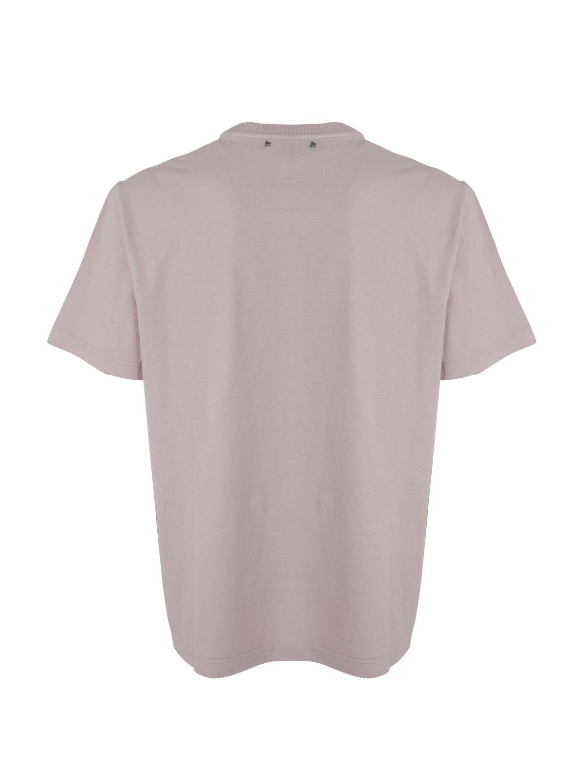 Shop Golden Goose Short-sleeved Crewneck T-shirt In Pink