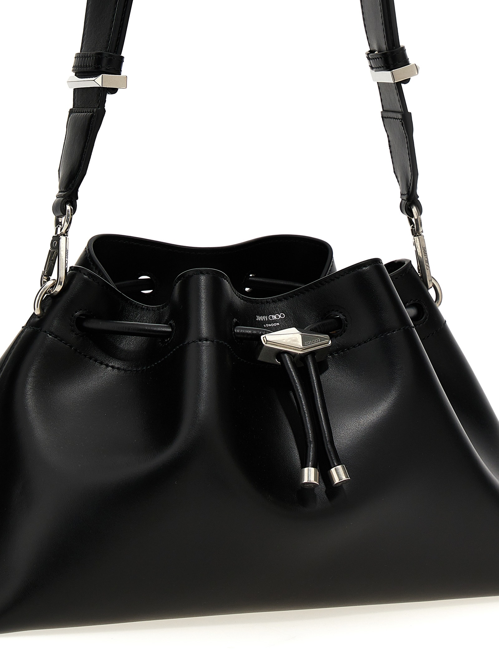 Shop Jimmy Choo Cinch M Shoulder Bag In Black