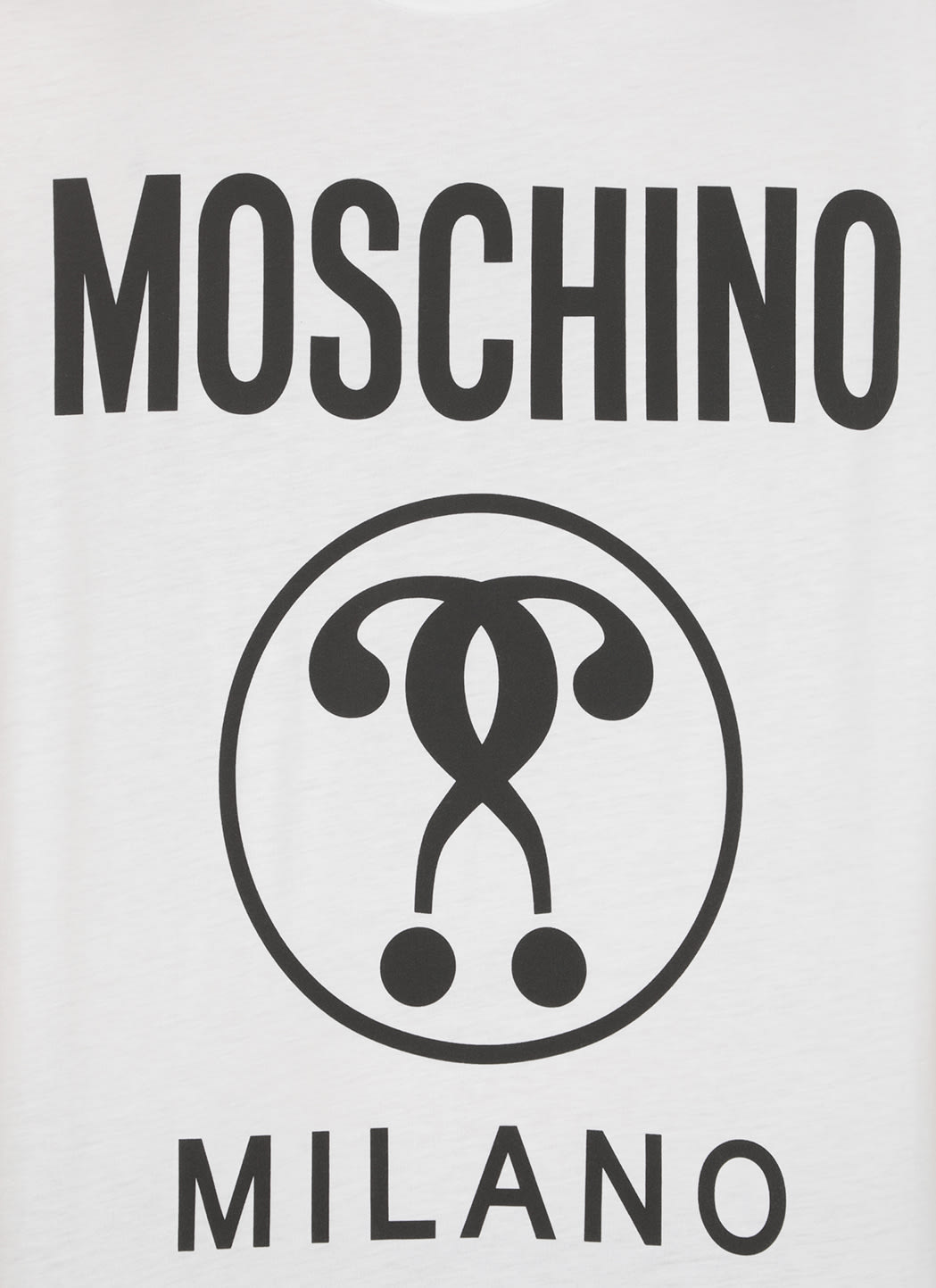 Moschino Cotton T-shirt With Double Question Mark Logo In White