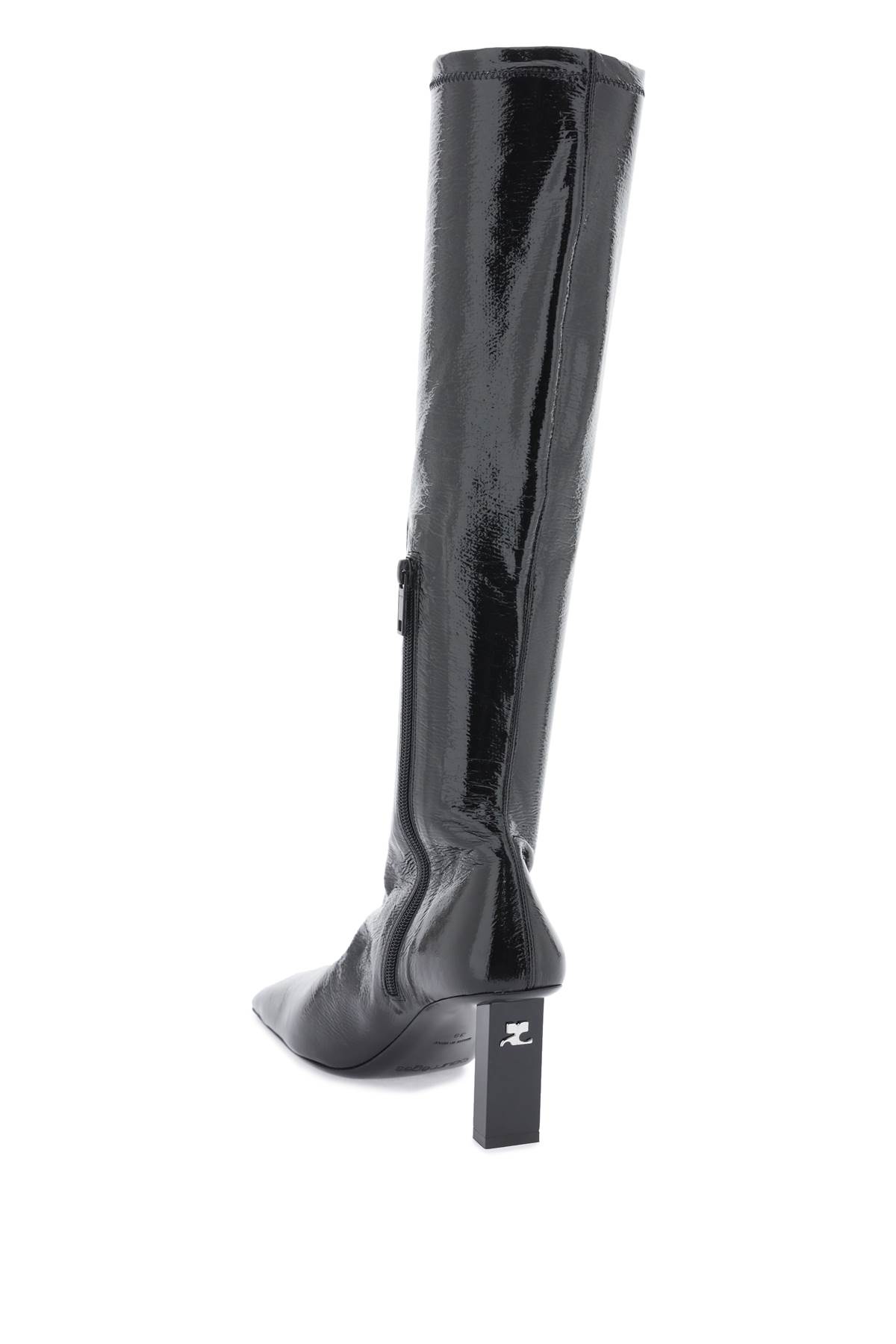 Courrèges Courreges Faux Patent Leather Boots Women In Black