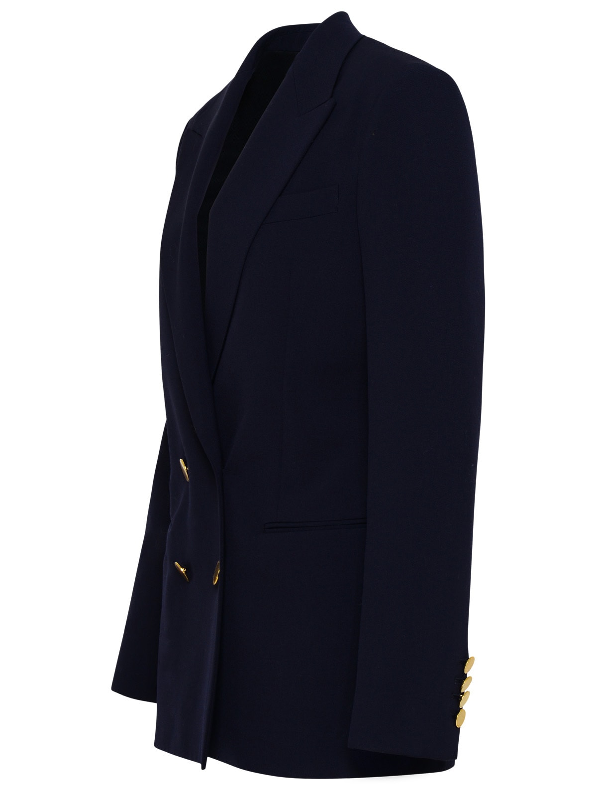 Stella Mccartney Blue Wool Blend Blazer Jacket In Ink