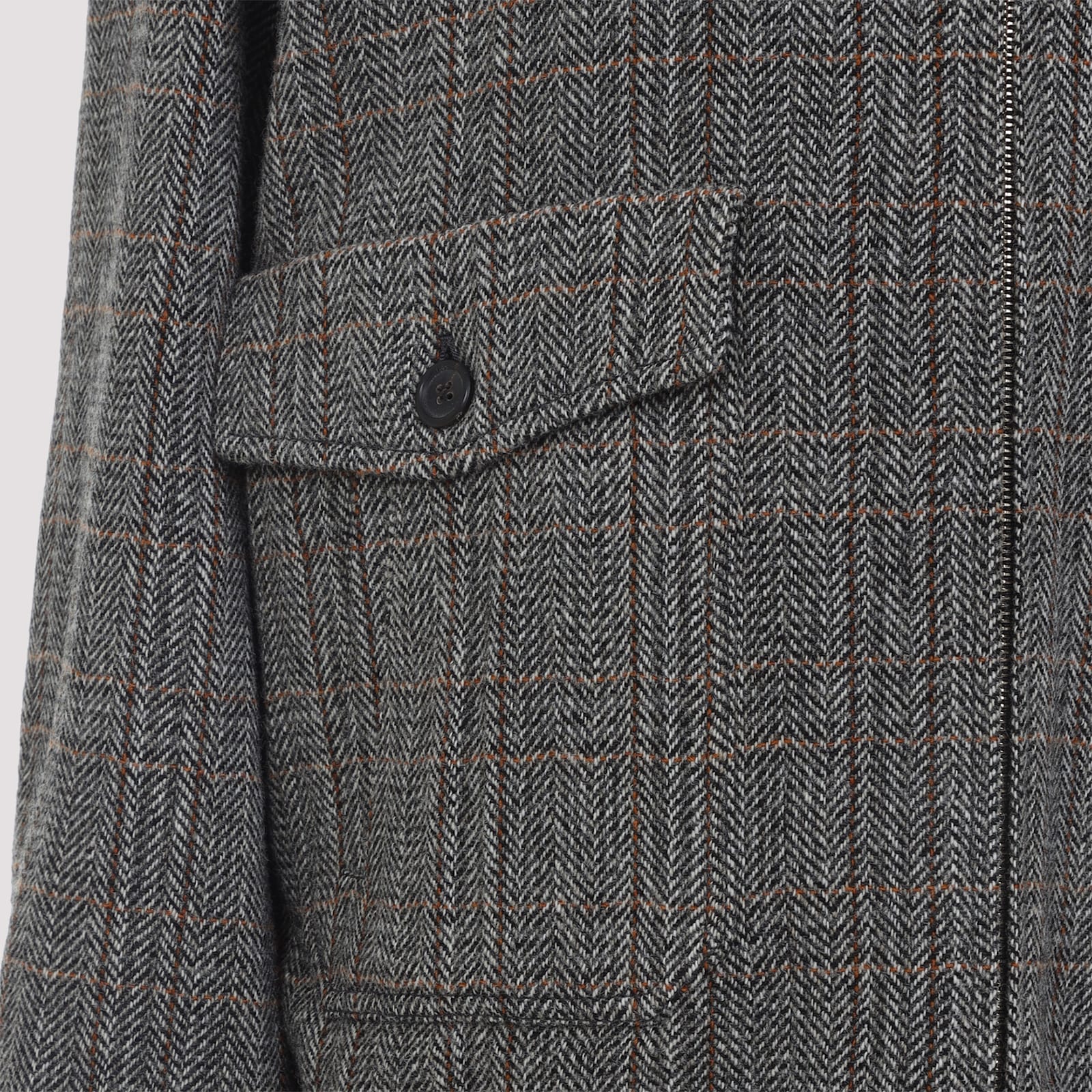 Miu Miu Blouson Wool Shearling Collar In Gray