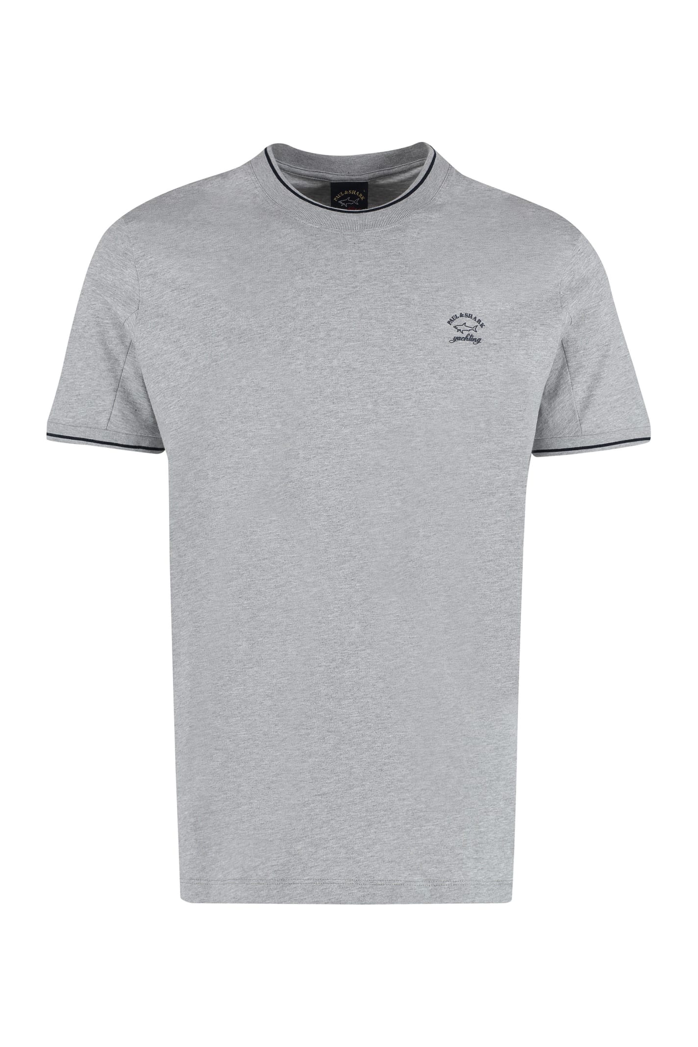 Paul&amp;shark Logo Cotton T-shirt In Grey