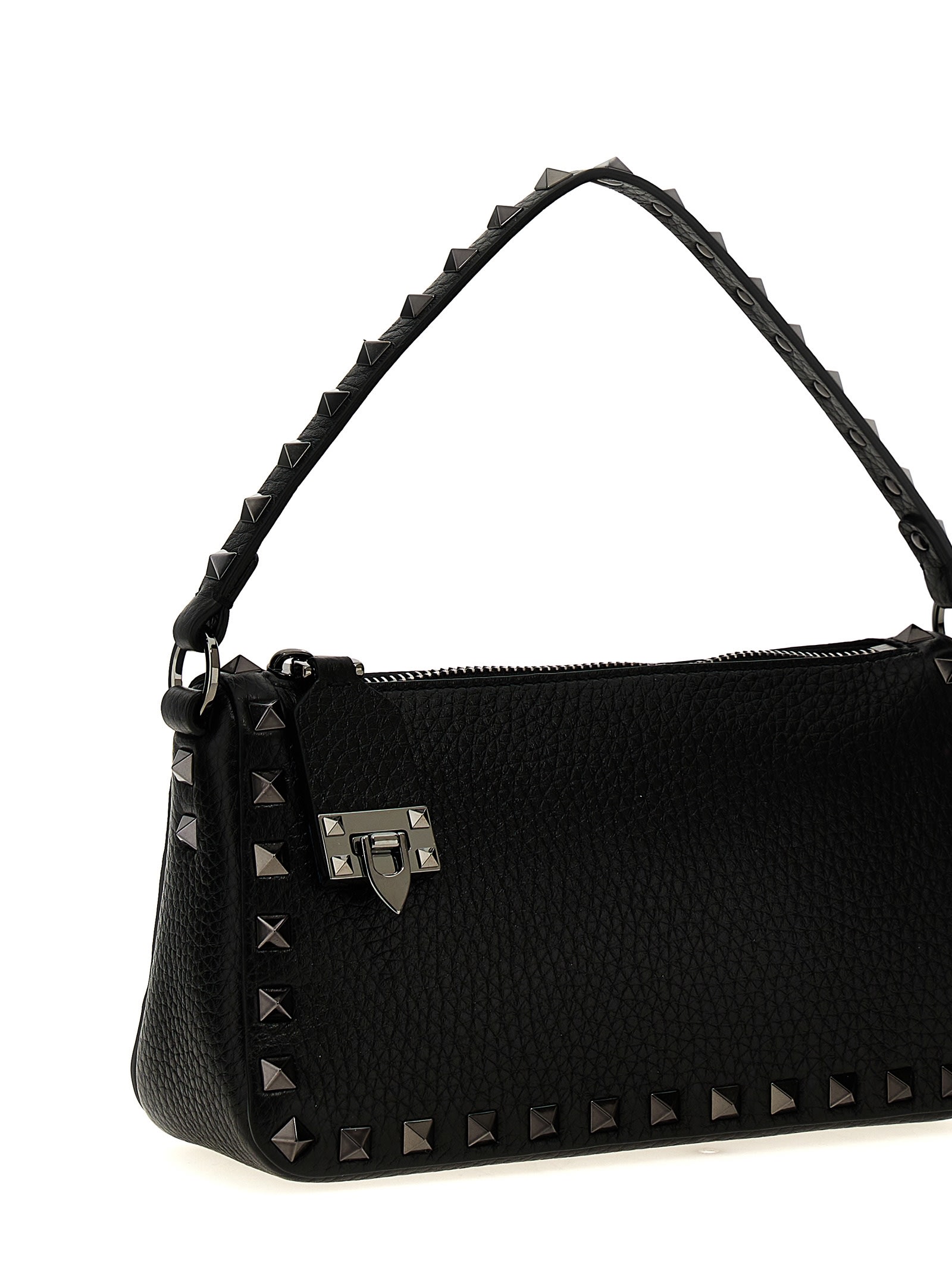 Valentino Garavani Rockstud Small Shoulder Bag In Black