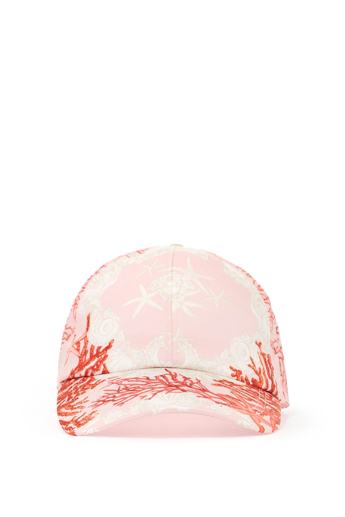 Shop Versace Baroque Sea Baseball Cap In Dusty Rose+coral+bone (white)