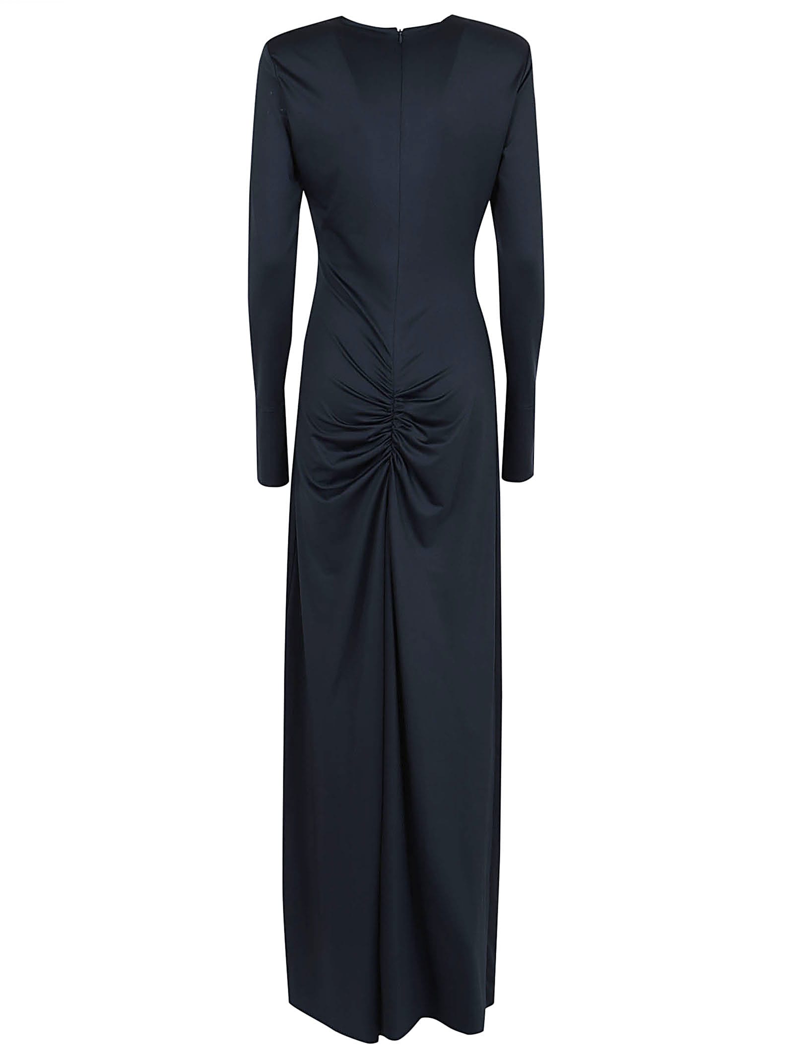 Shop Victoria Beckham Ruched Detail Gown In Midnight