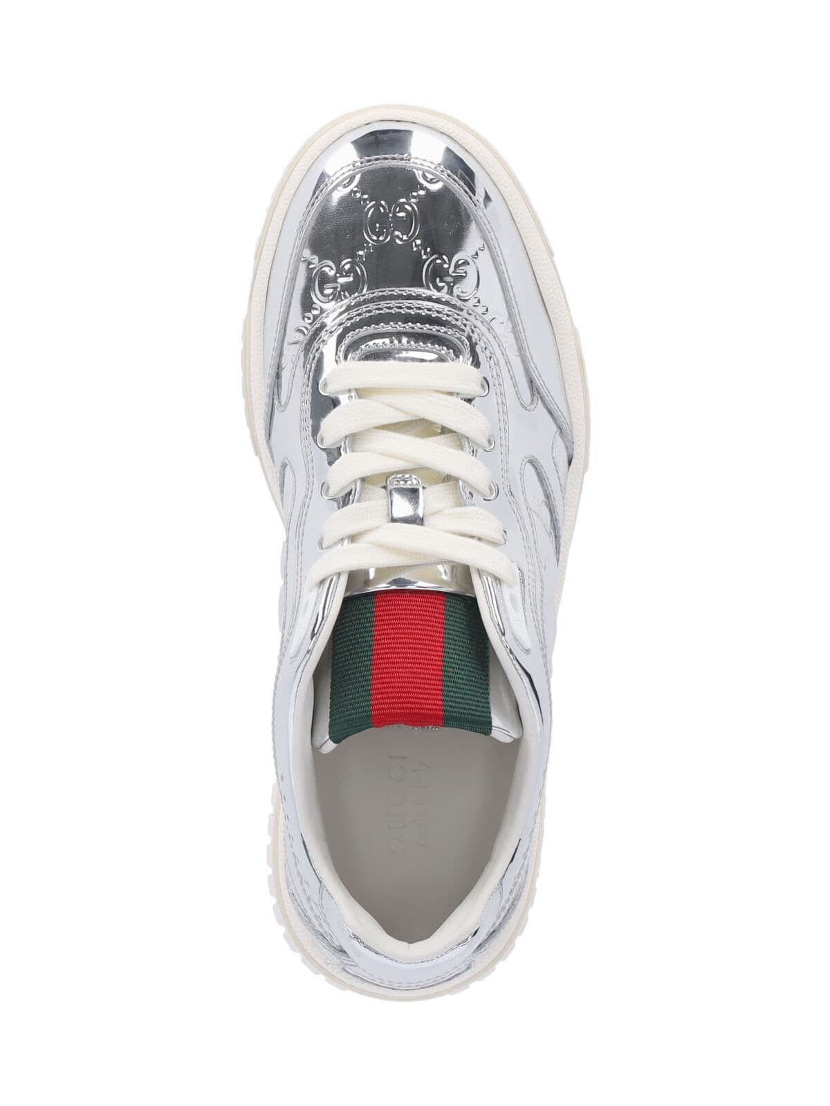 Gucci Reweb Gg Low-top Metallic Leather Sneakers