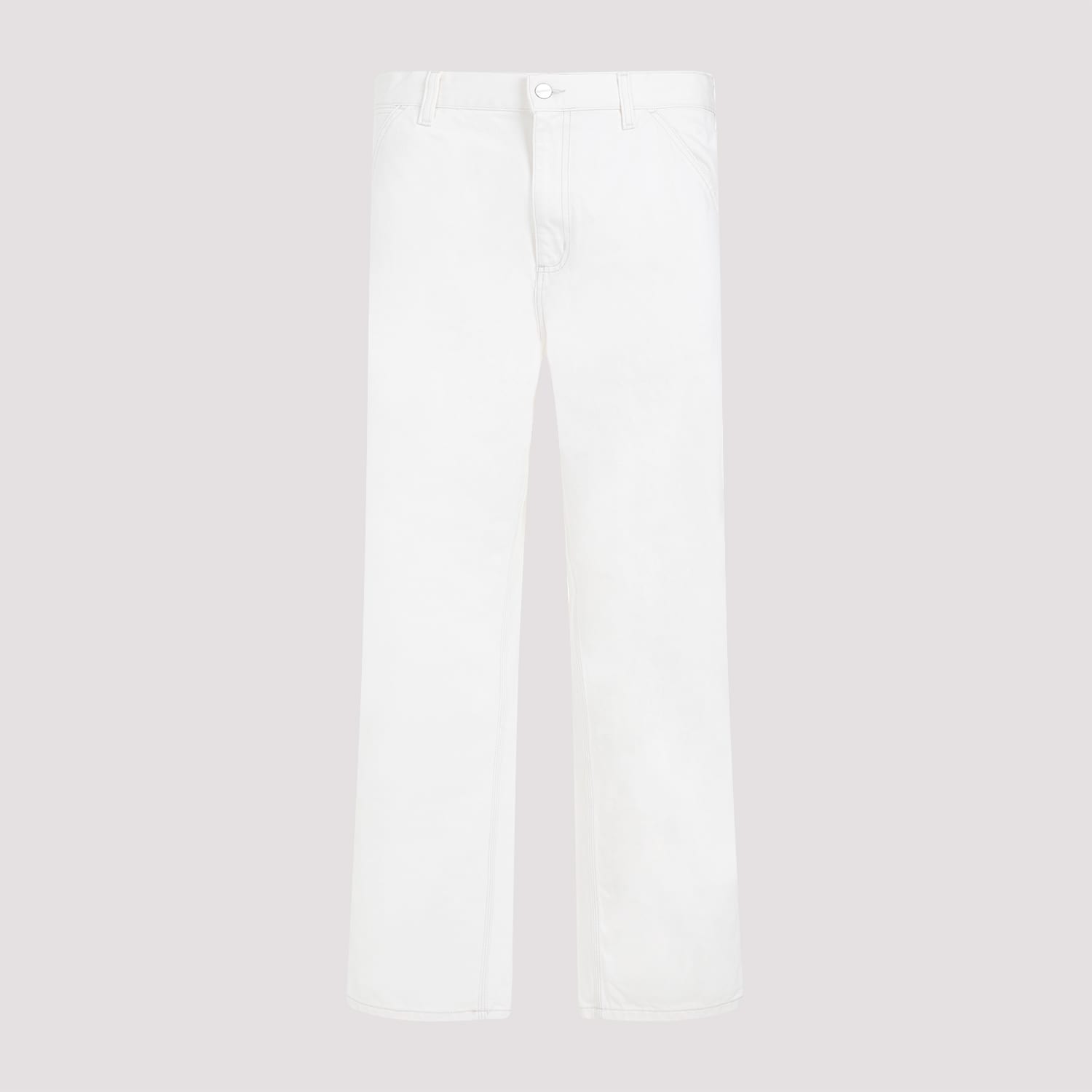 Shop Carhartt Single Knee Pants In White Rinsed