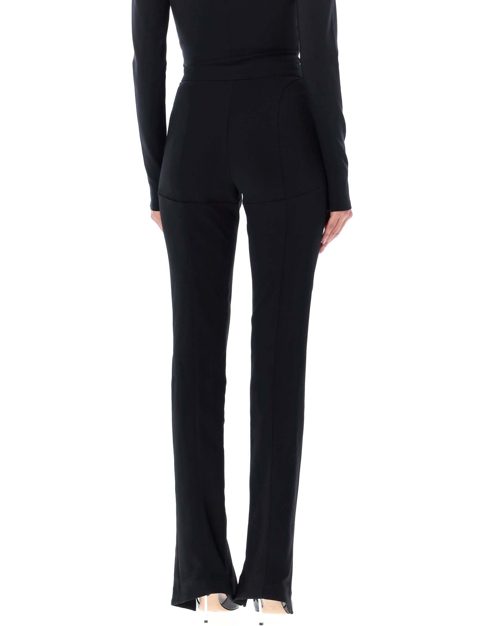 Shop Mugler Piercing Detail Pant In Black