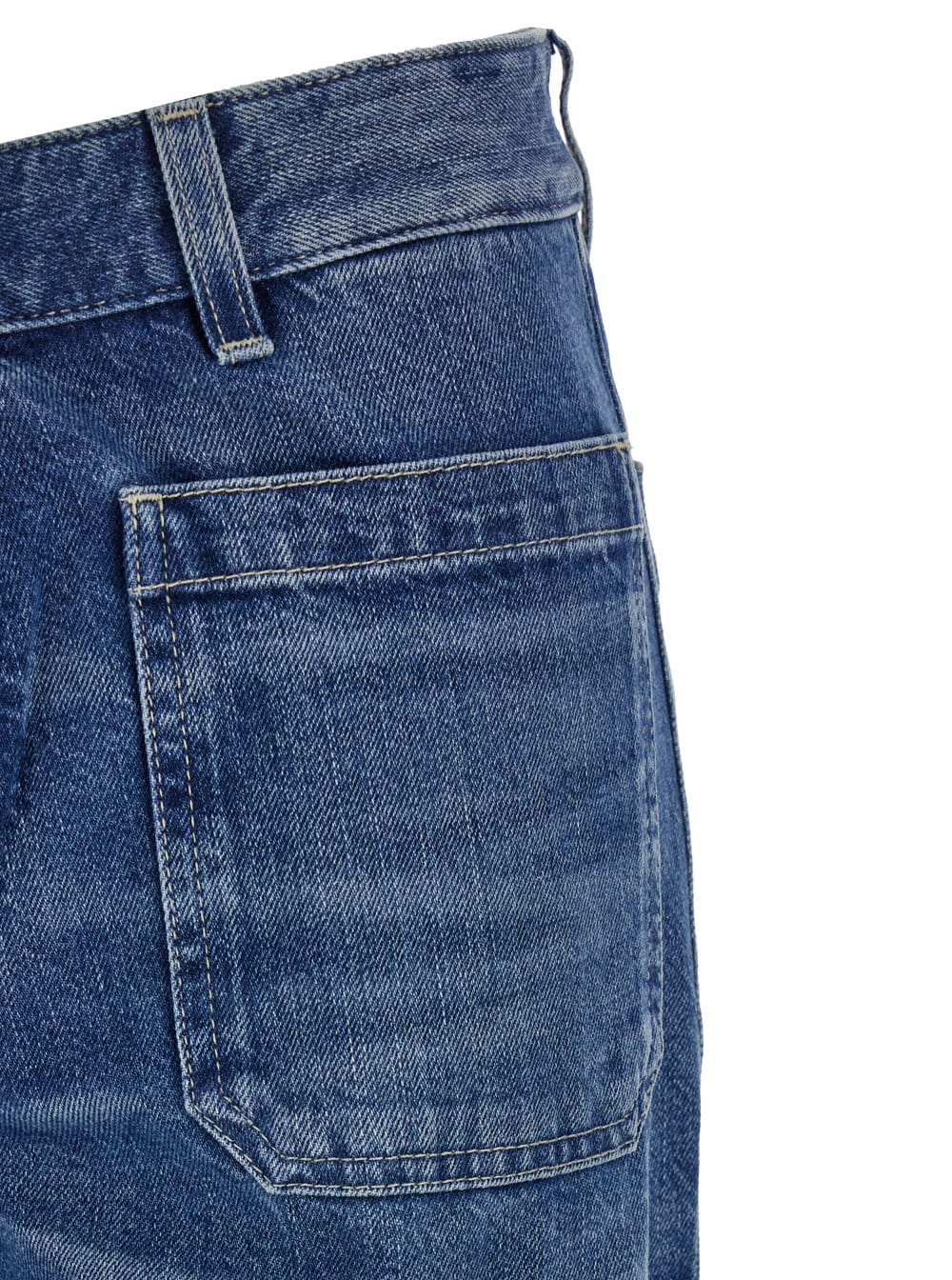 Shop The Seafarer Curt Light Blue High Waist Jeans With Branded Button In Denim Woman