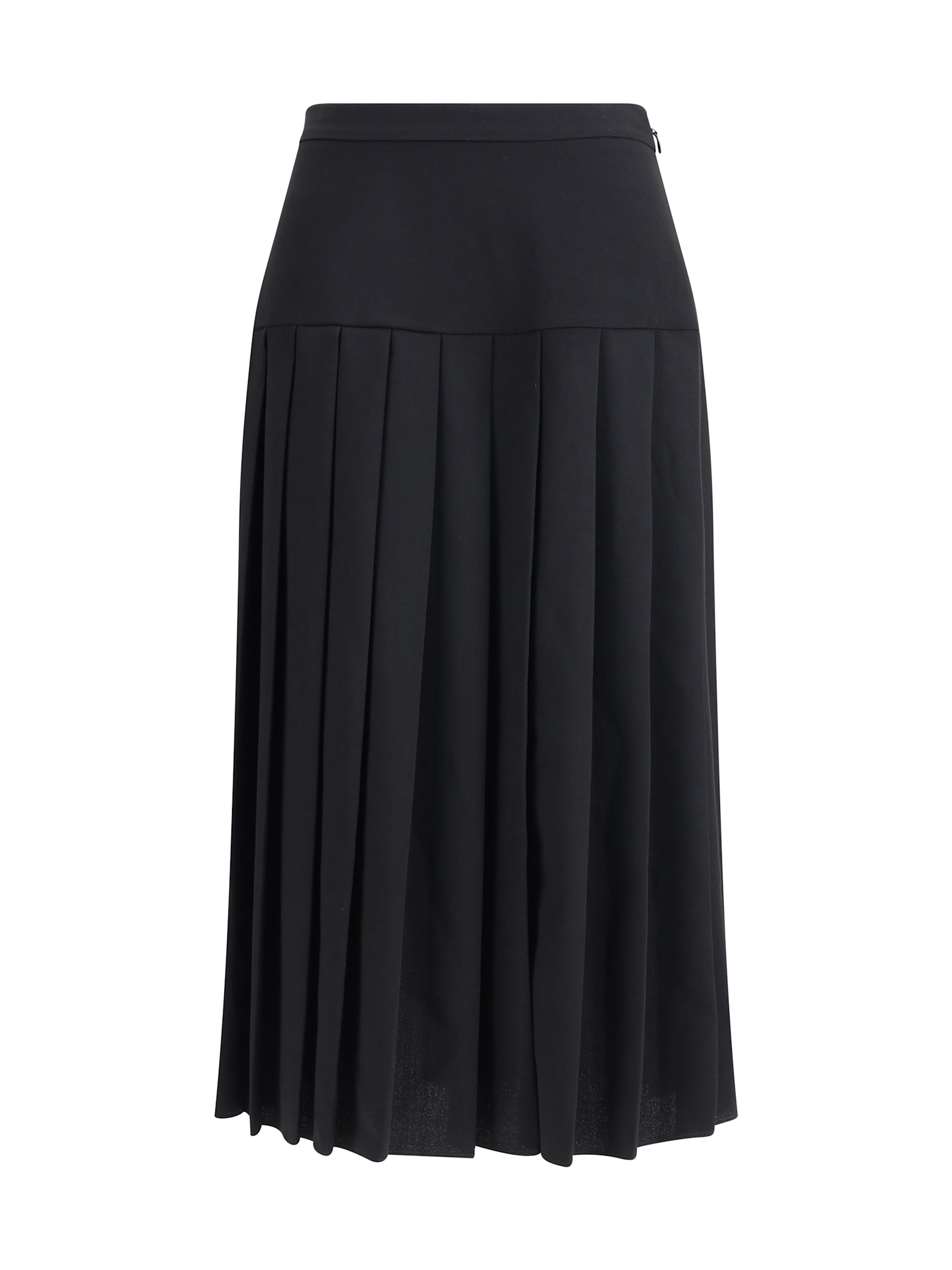 Alessandra Rich Pleated Midi Skirt In Black