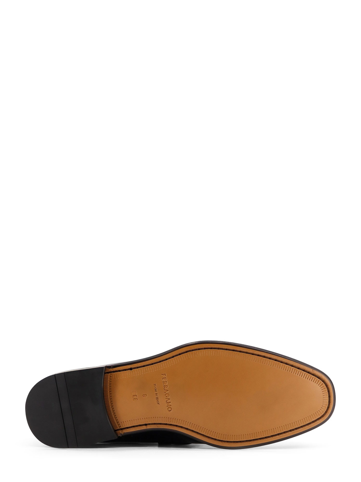 Ferragamo Balty Gancini Plaque Leather Loafers In Black