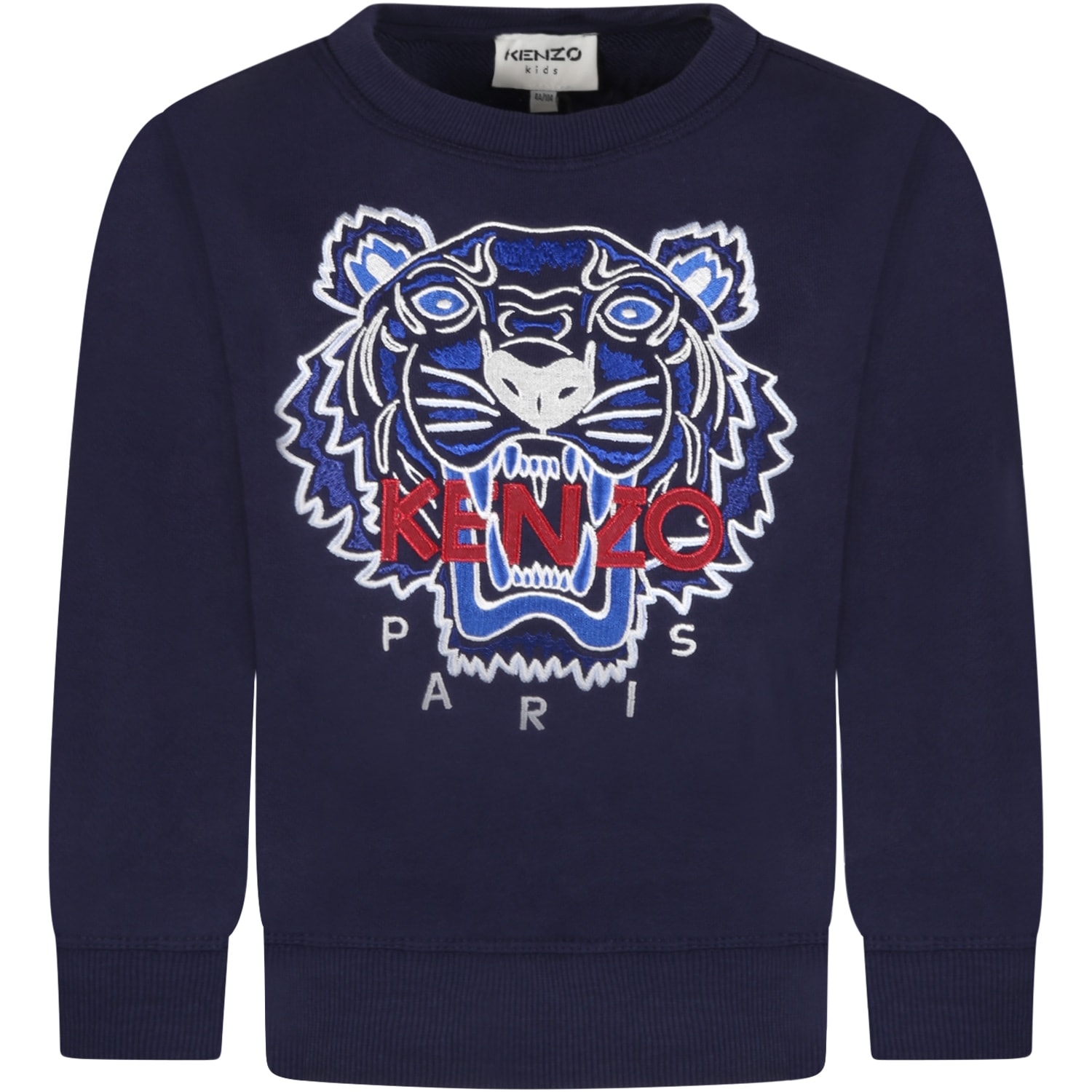 Kenzo Kids blue sweatshirt for boy with iconic tiger