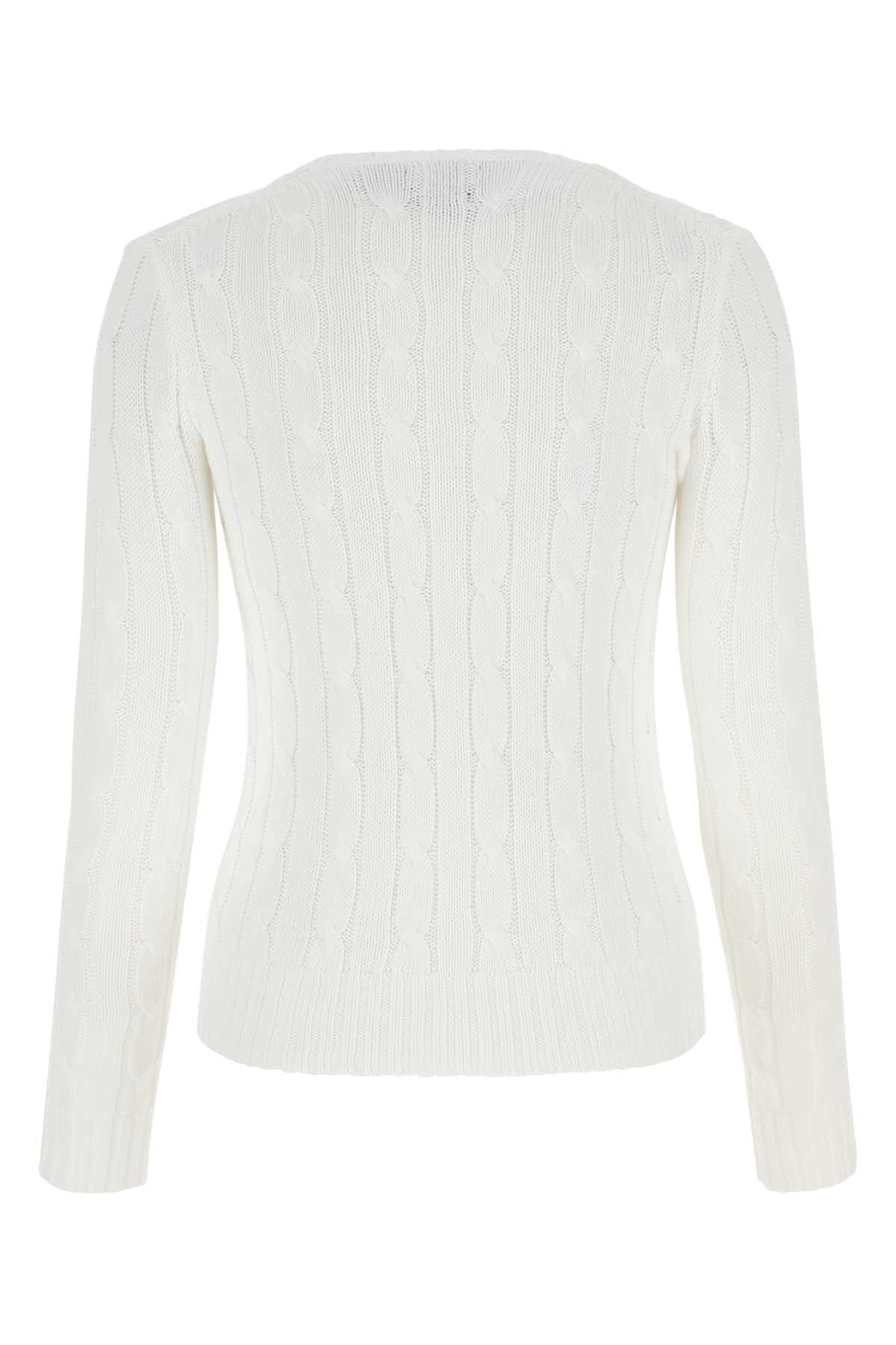 Polo Ralph Lauren White Cotton Sweater
