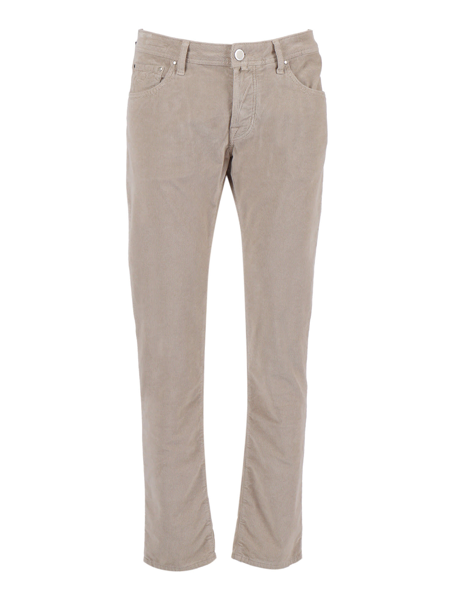 Jacob Cohen Five Pocket Corduroy Trousers In Neutral
